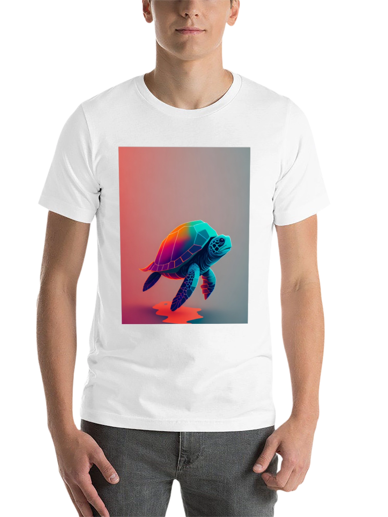 Black Rainbow Turtle Graphic Tee - Unique Design view 14
