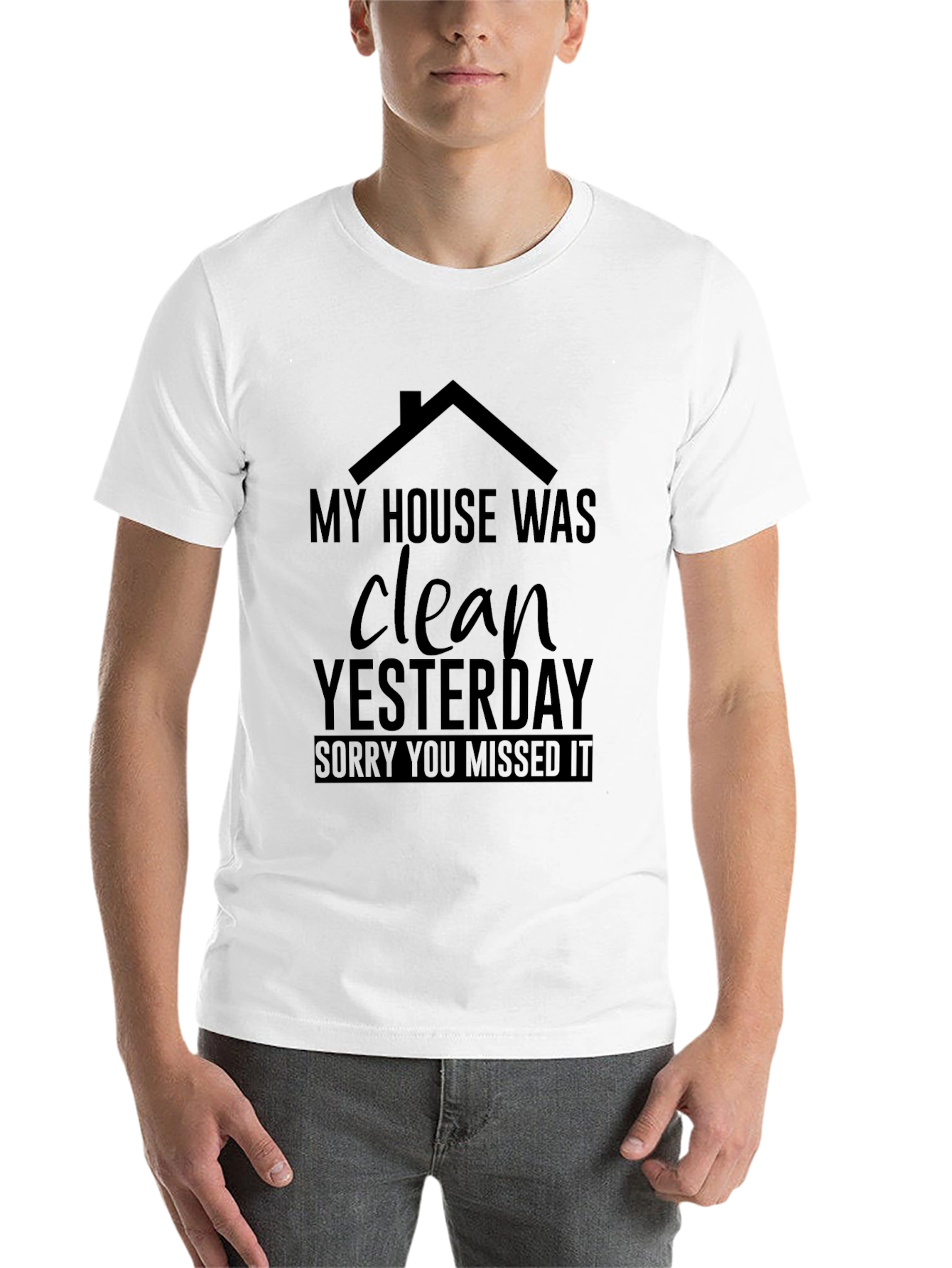 Black Funny House Cleaning Graphic T-Shirt view 14