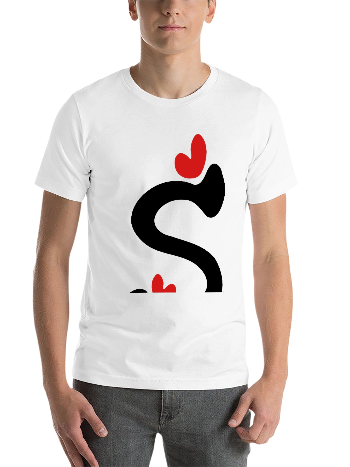 Black Heart Love Graphic Tee - Black Casual T-Shirt view 14