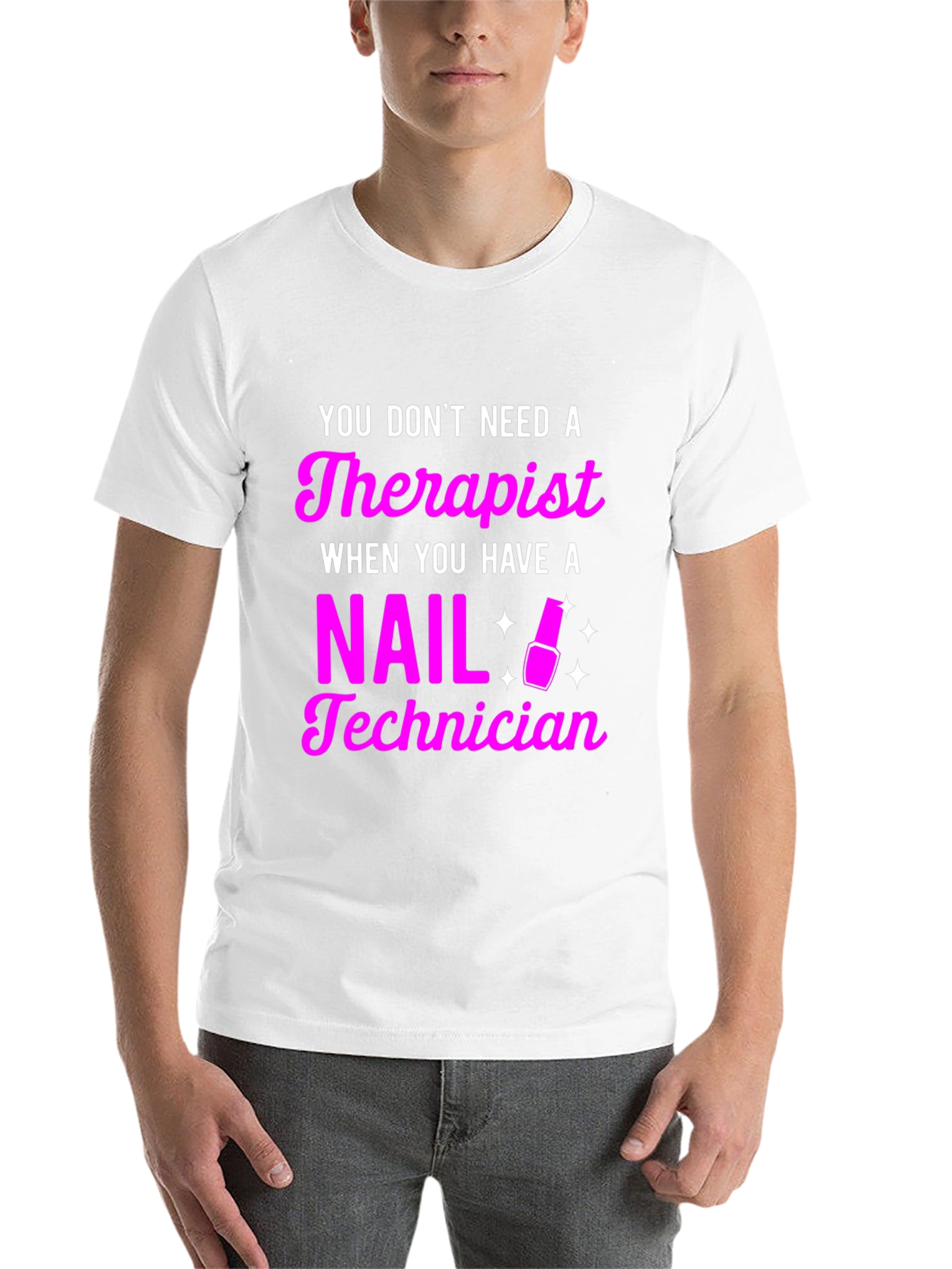 Nail Technician Therapist Funny Black T-Shirt - 14