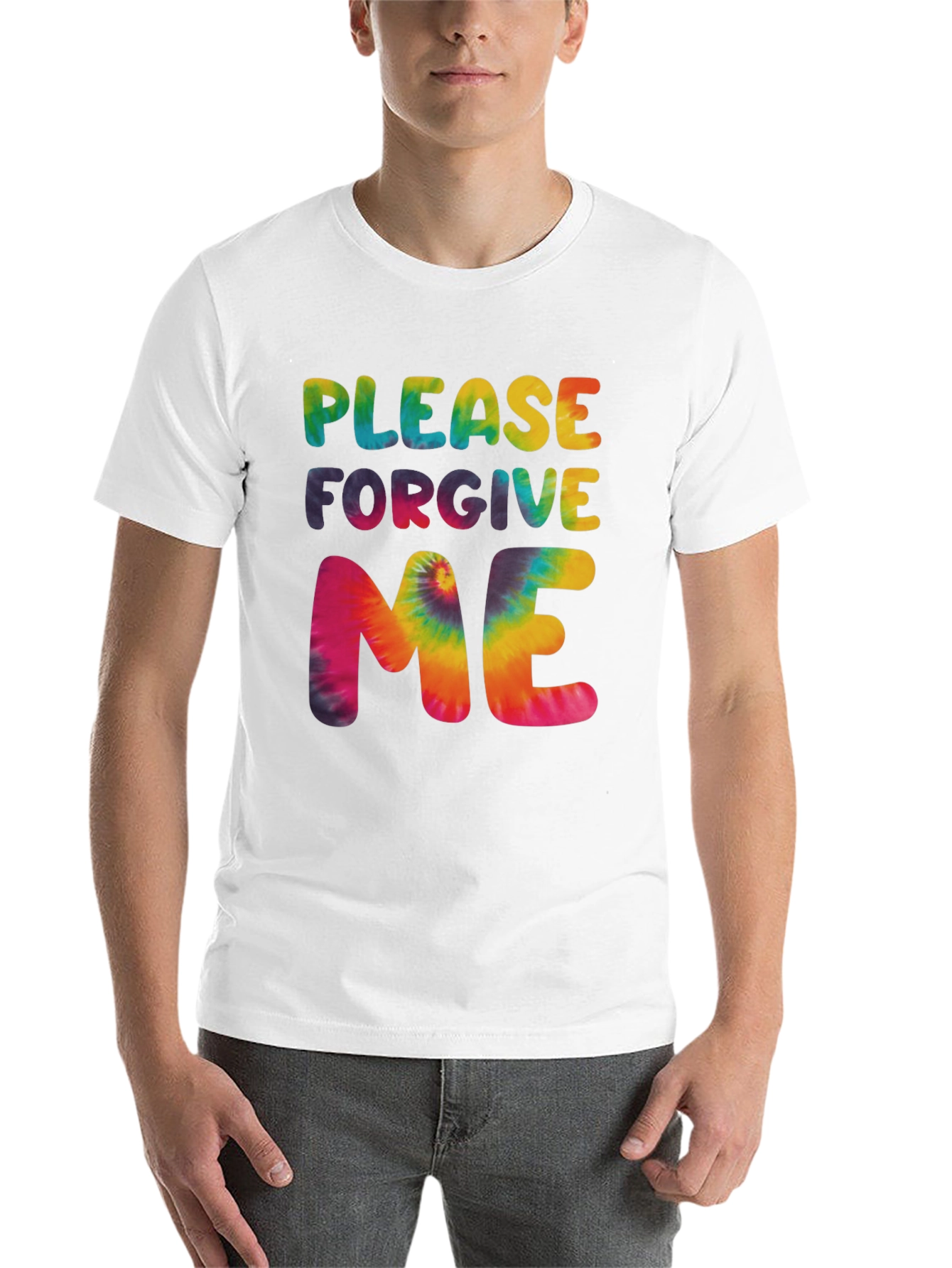 Black Please Forgive Me Tie Dye Graphic T-Shirt view 14
