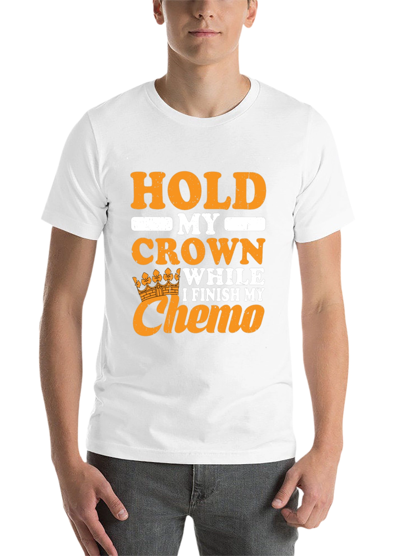 Black Hold My Crown Chemo Support T-Shirt view 14