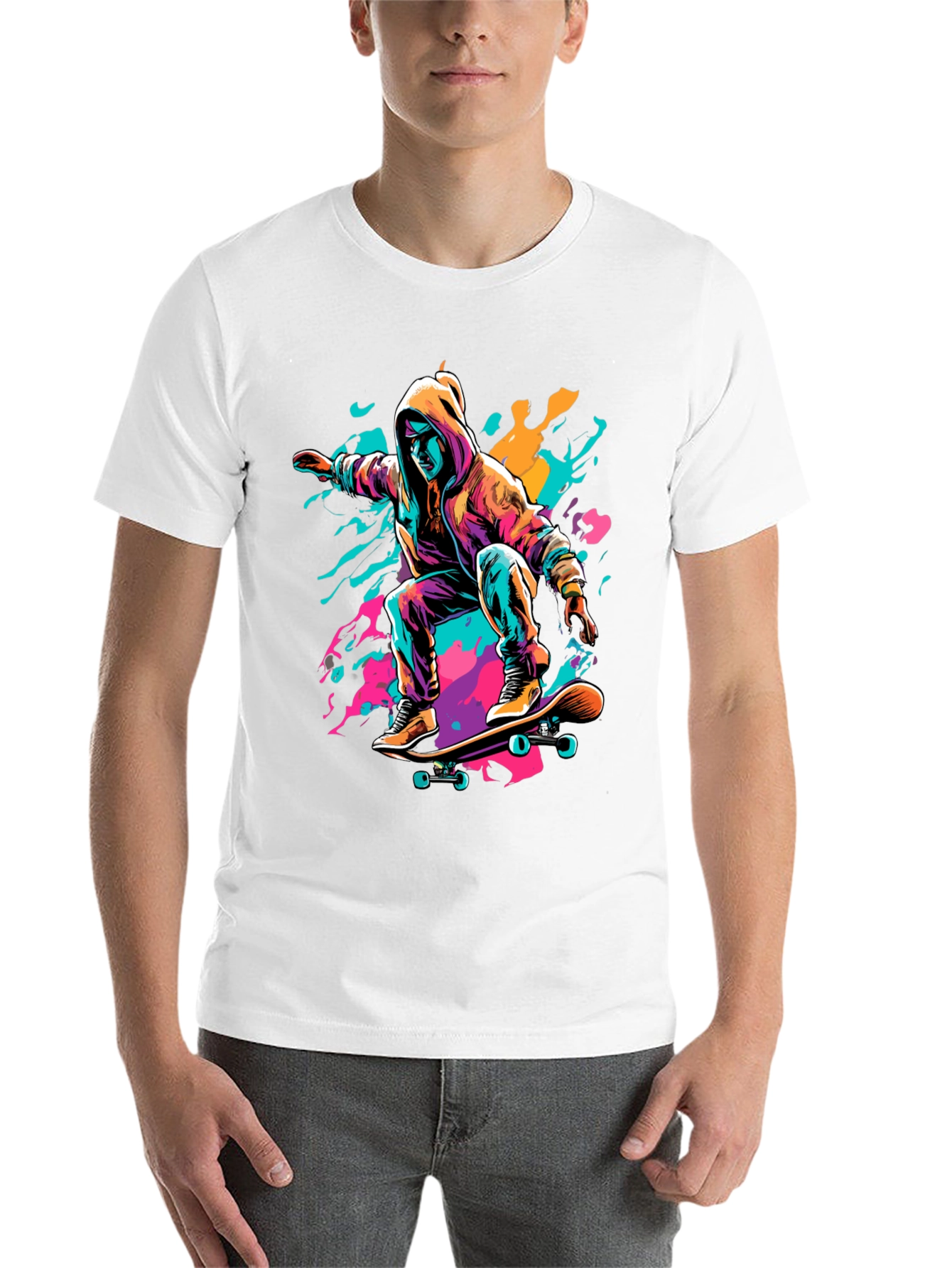 Black Skater Graphic Tee - Cool Urban Style view 14