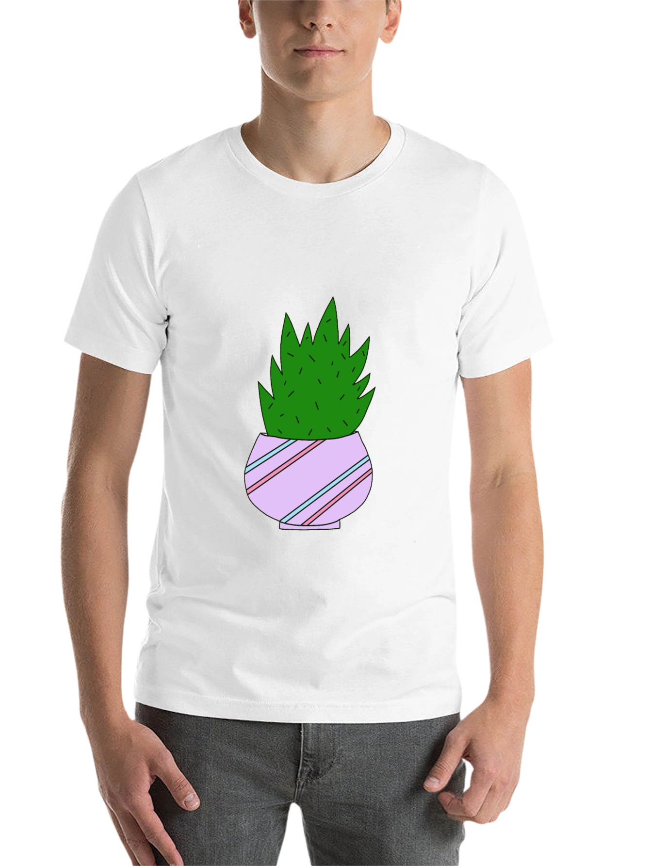 Black Cute Potted Plant Graphic T-Shirt view 14