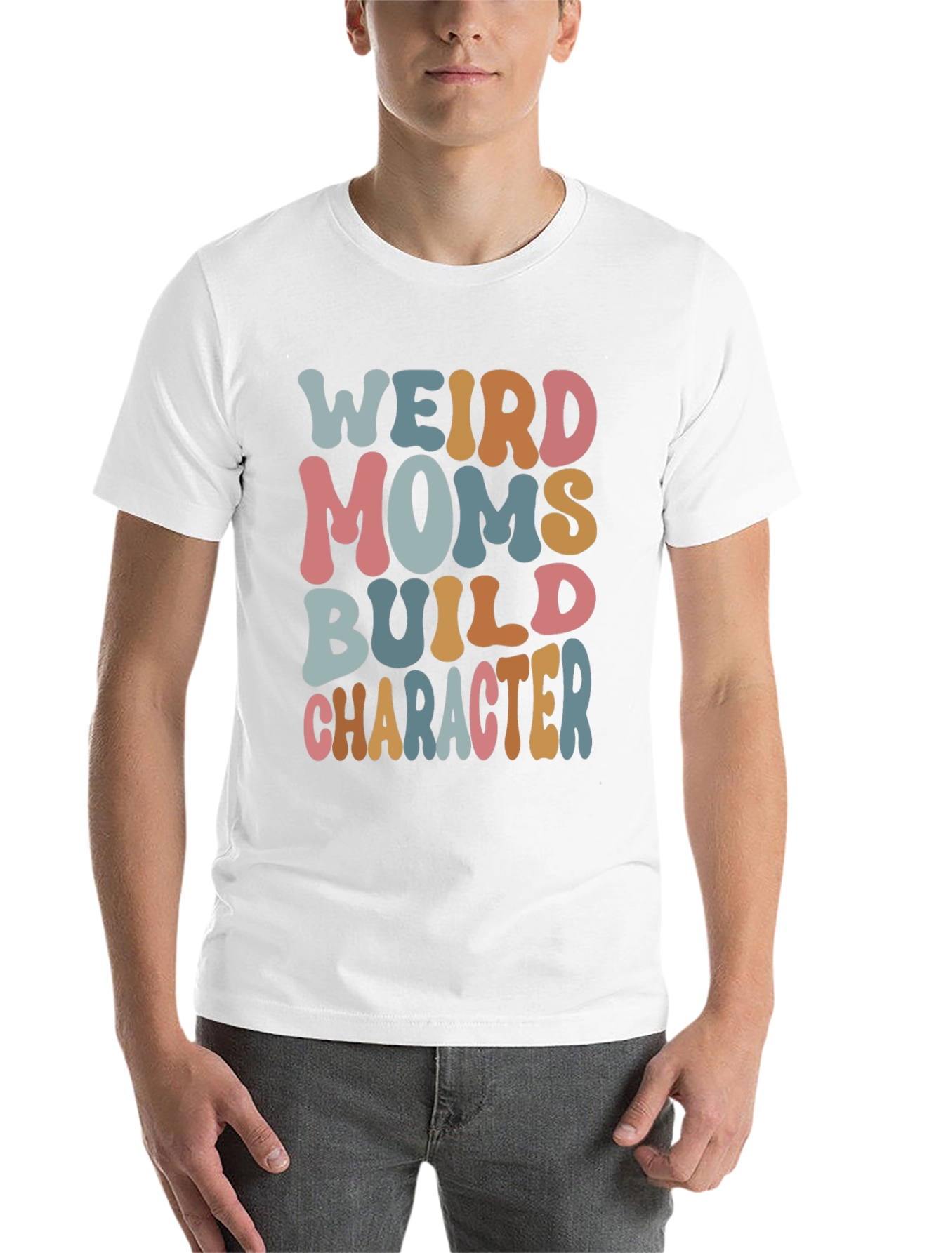 Black Weird Moms Build Character T-Shirt view 14