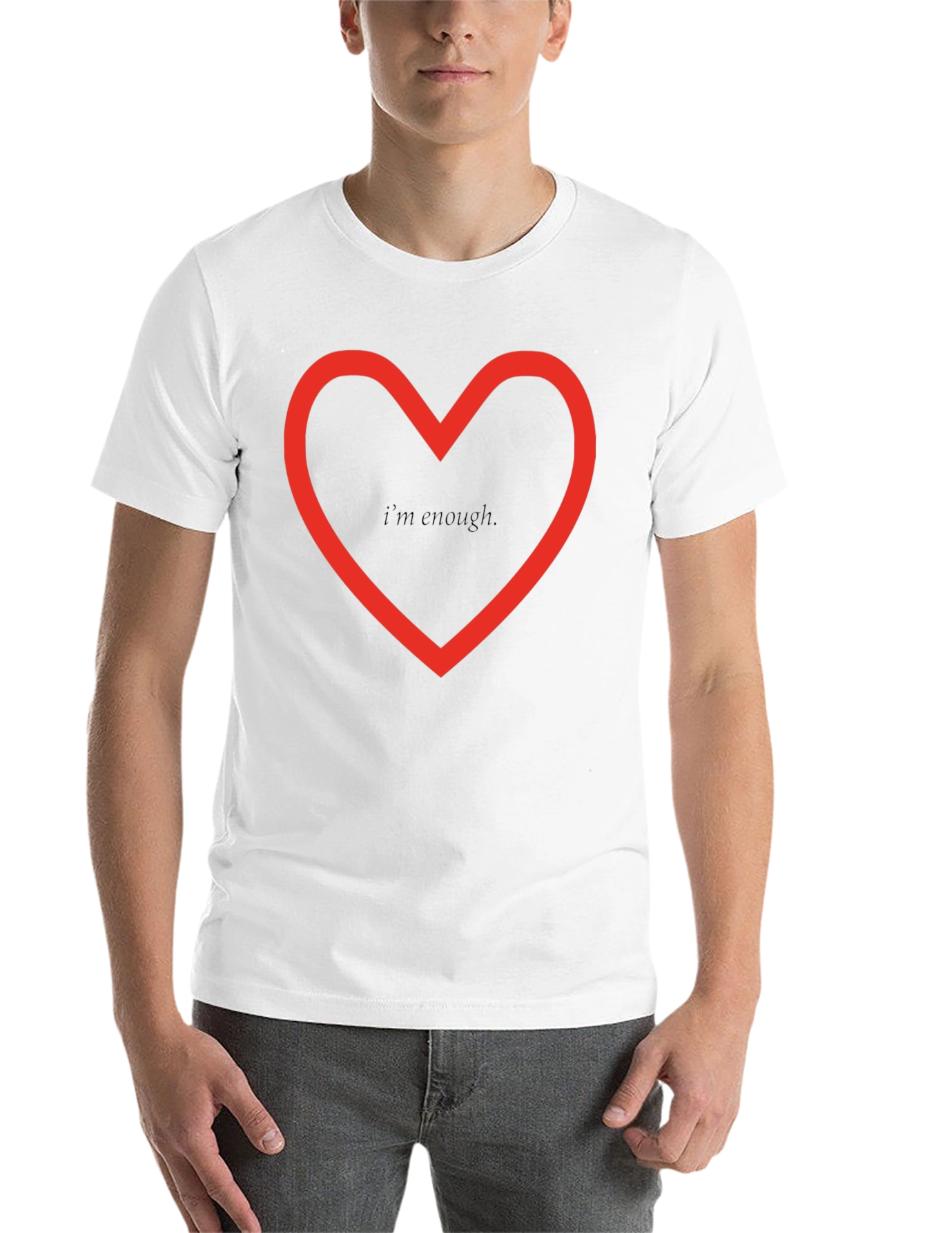 Black I Am Enough Graphic Tee - Red Heart Design view 14
