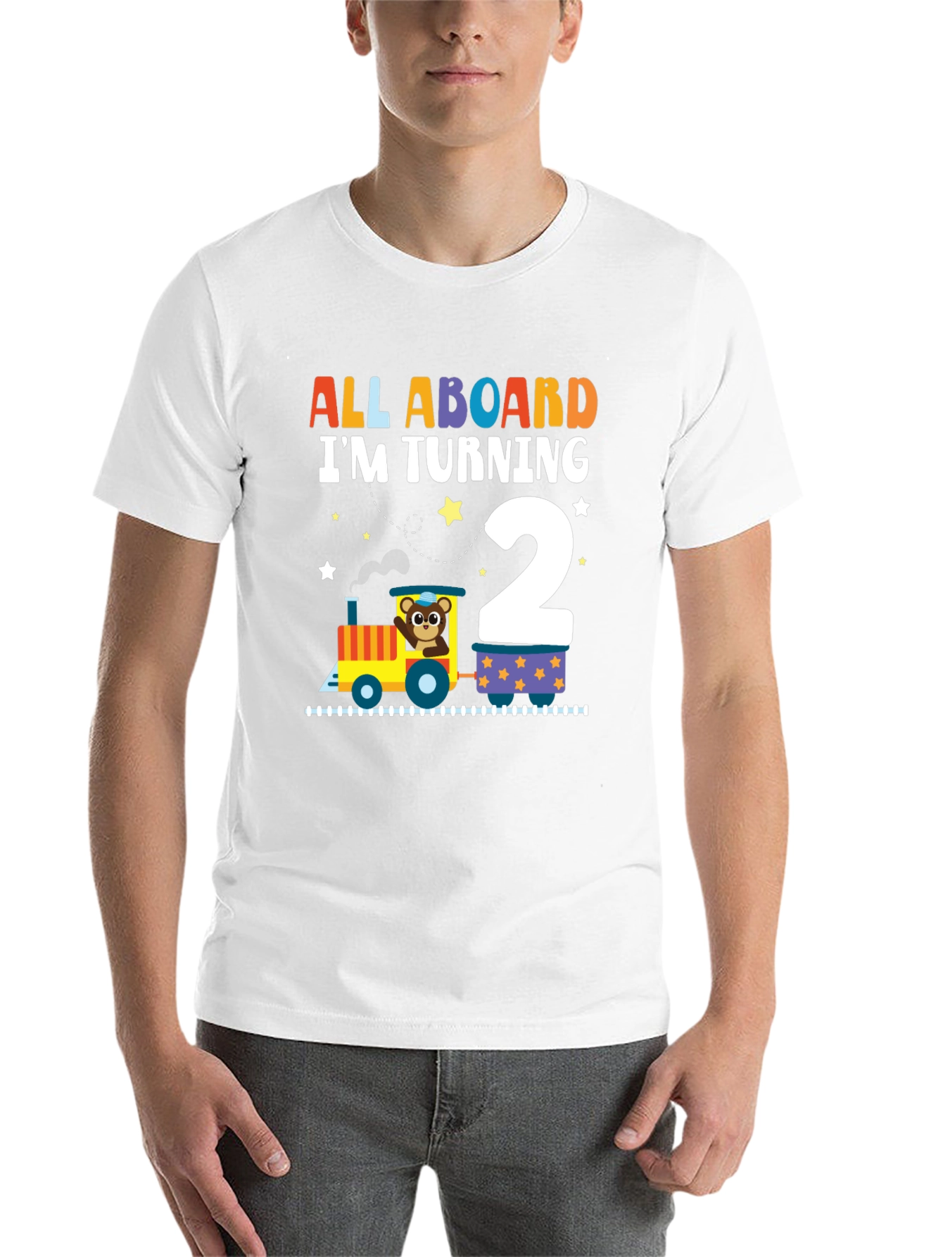 Black All Aboard Birthday Train T-Shirt view 14