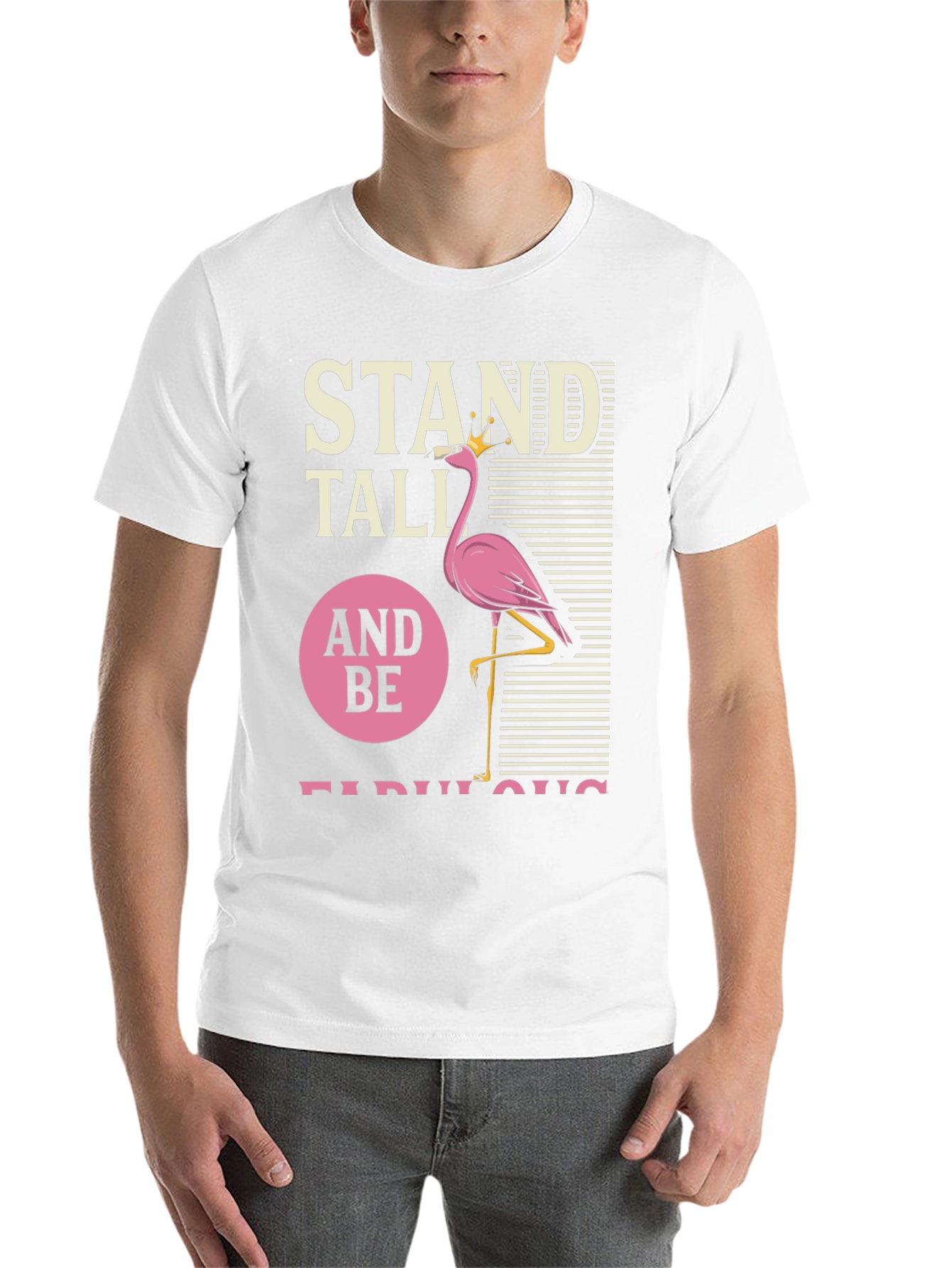 Black Stand Tall Flamingo T-Shirt view 14
