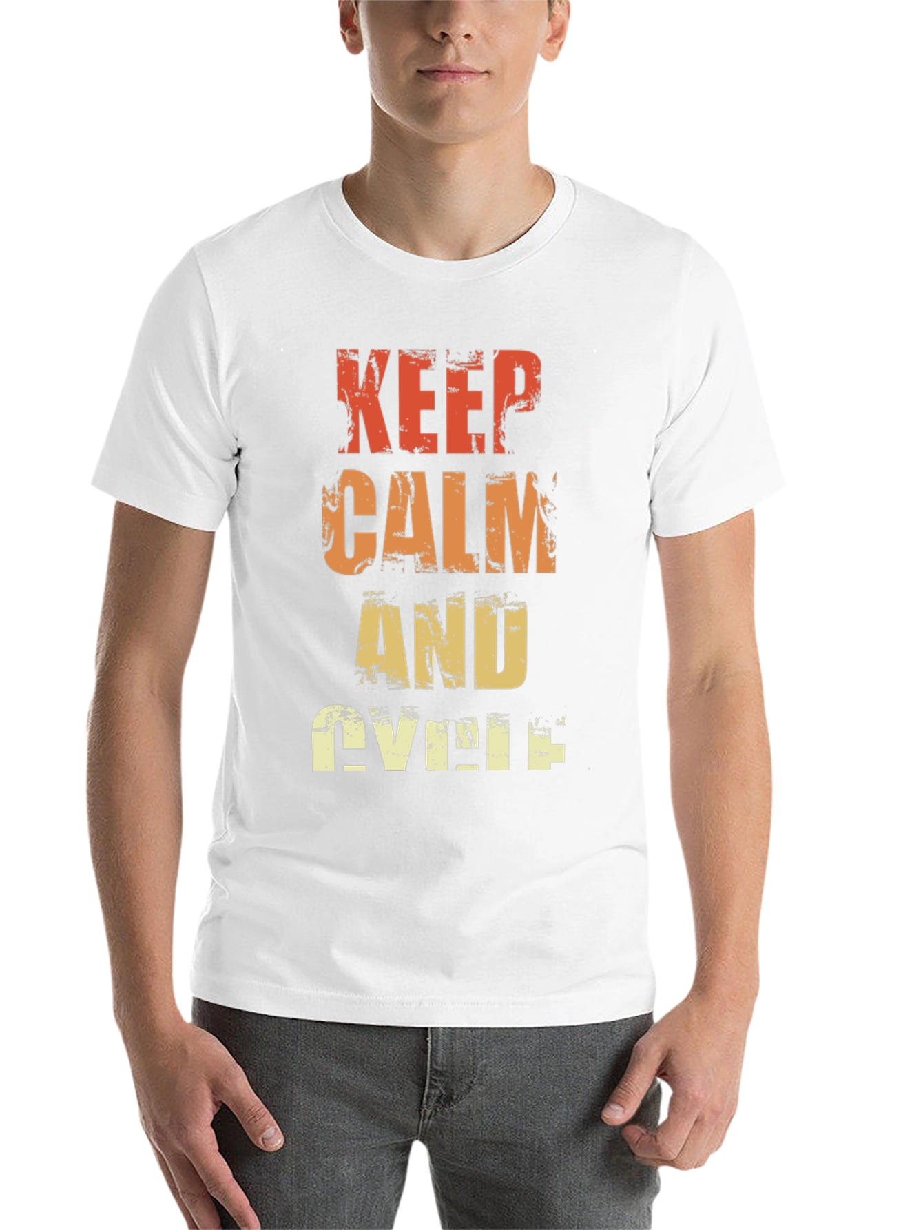 Black Keep Calm and Cycle T-Shirt - Retro Style view 14