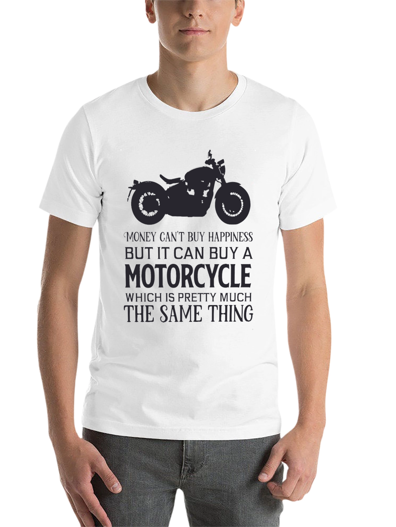Black Motorcycle Graphic T-Shirt - Happiness Guarantee view 14