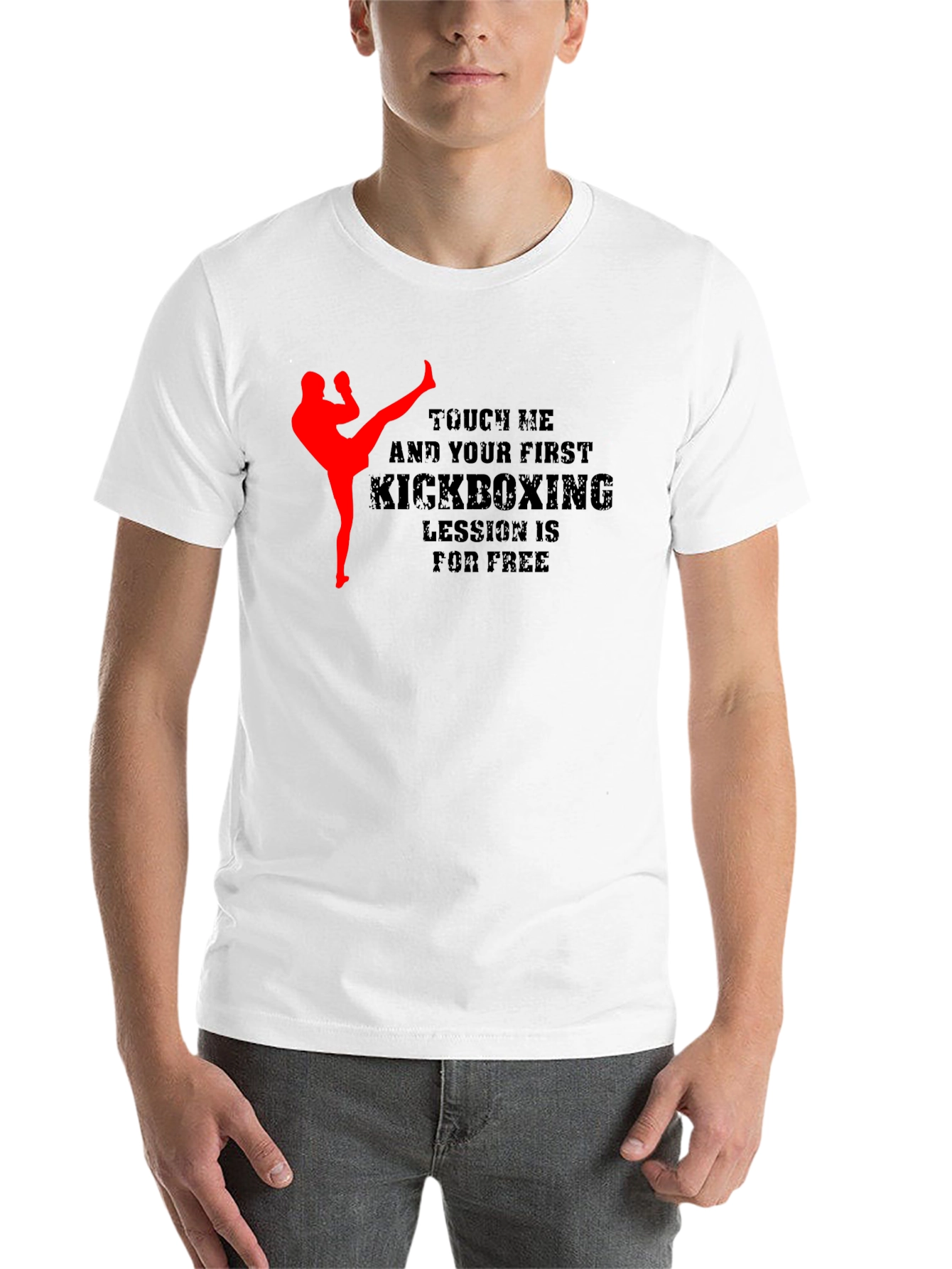 Black Kickboxing Lesson Graphic T-Shirt view 14