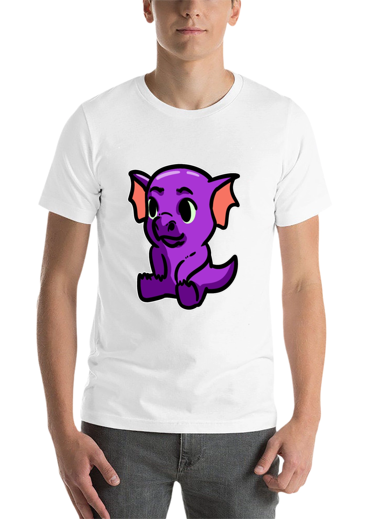 Black Cute Purple Dragon Graphic T-Shirt view 14