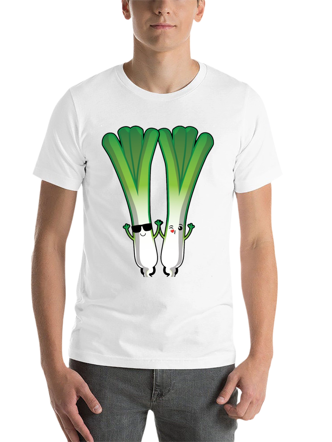 Black Cute Leek Character Graphic Tee view 14