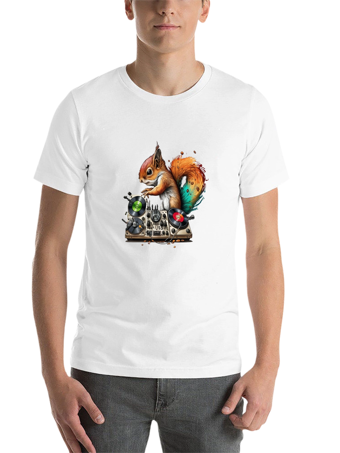 Black DJ Squirrel Graphic Tee - Party Animal view 14