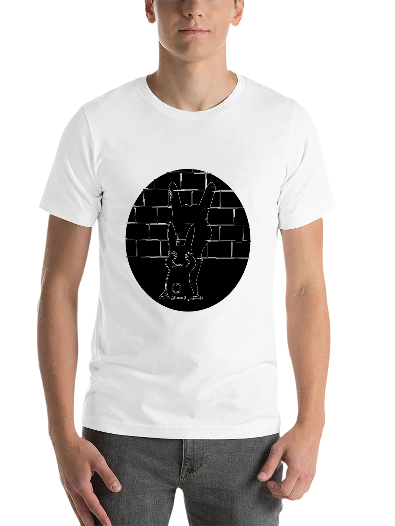 Black Black Bunny Brick Wall Graphic Tee view 14