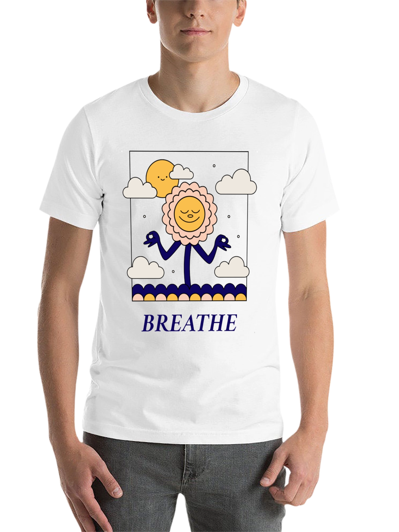 Black Breathe Easy Graphic Tee - Relaxed Fit, Cotton Blend view 14