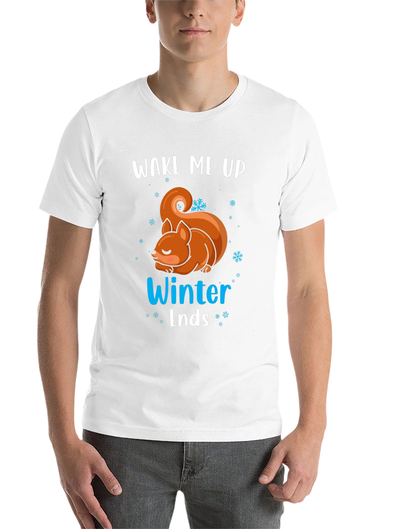 Black Wake Me Up When Winter Ends T-Shirt view 14