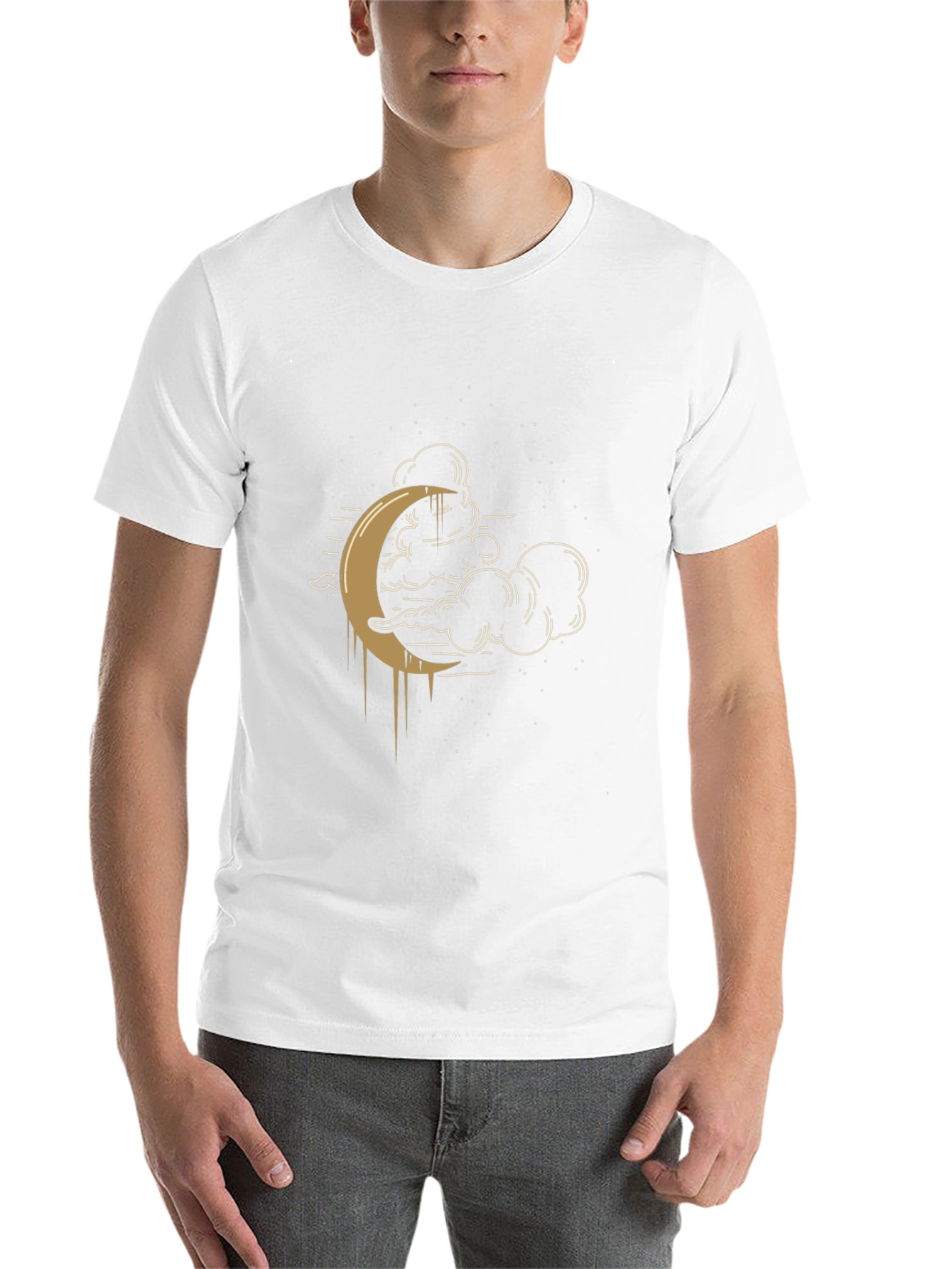 Black Celestial Crescent Moon Graphic Tee - Black view 14
