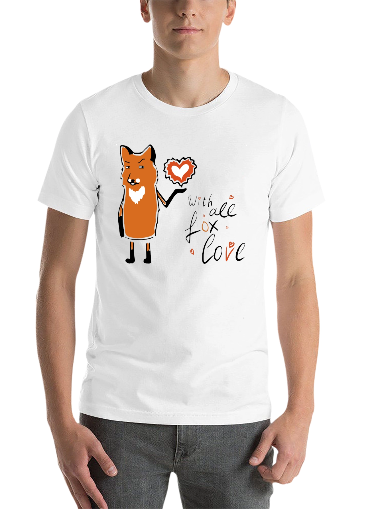 Black Fox With All My Love Black T-Shirt view 14