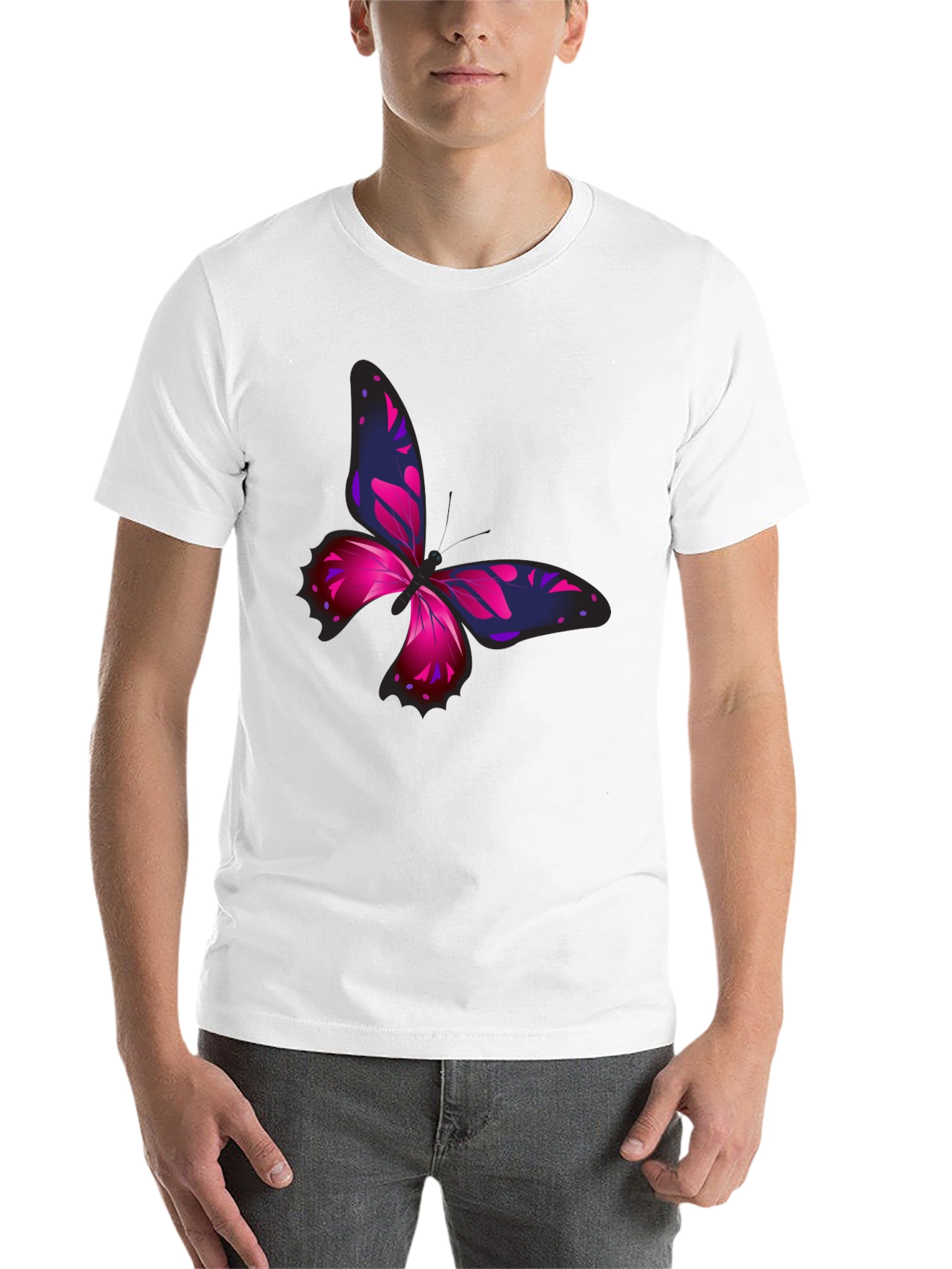 Black Butterfly Graphic Print Black T-Shirt view 14