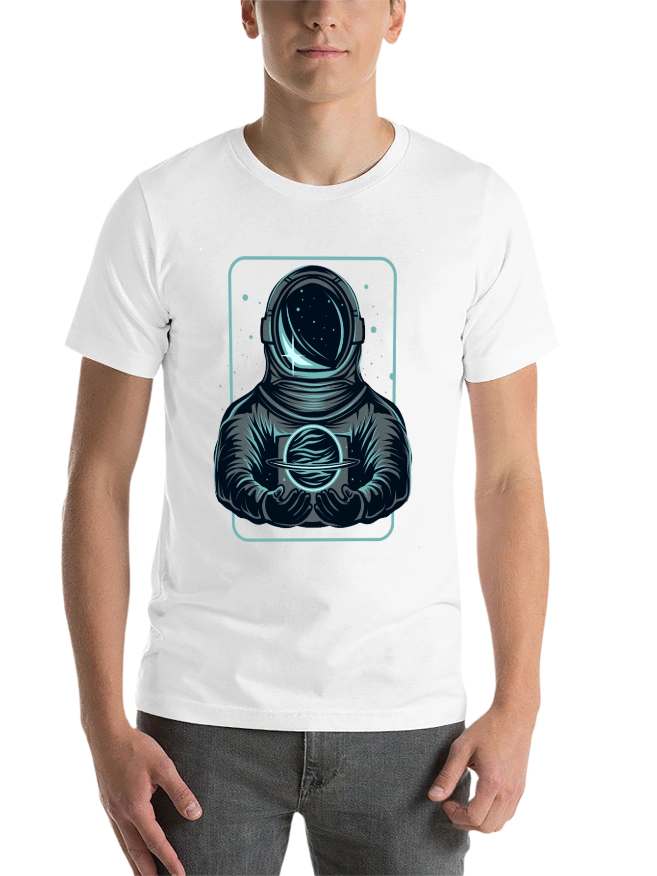 Black Astronaut Graphic T-Shirt - Space Explorer Design view 14