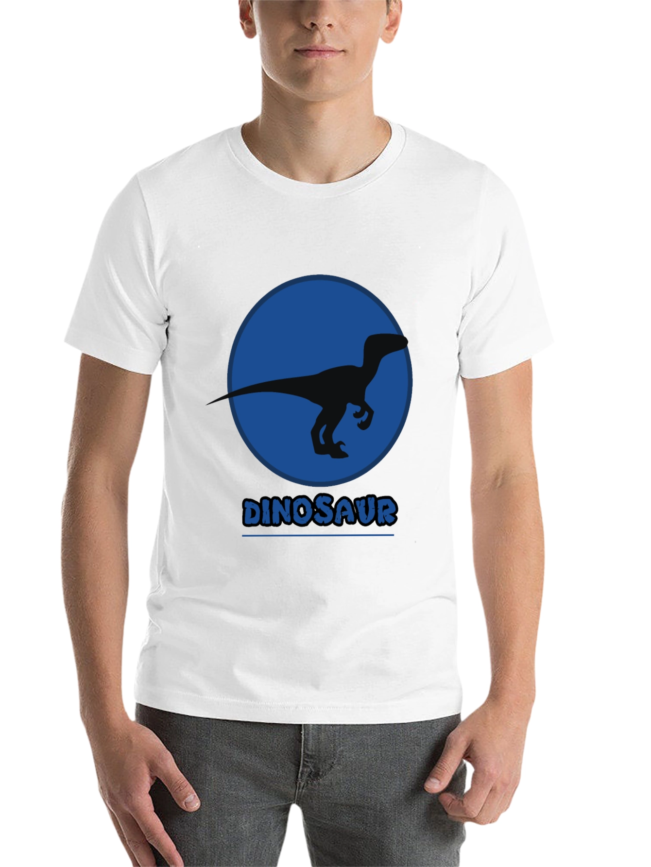 Black Dinosaur Silhouette Graphic Print Black T-Shirt view 14