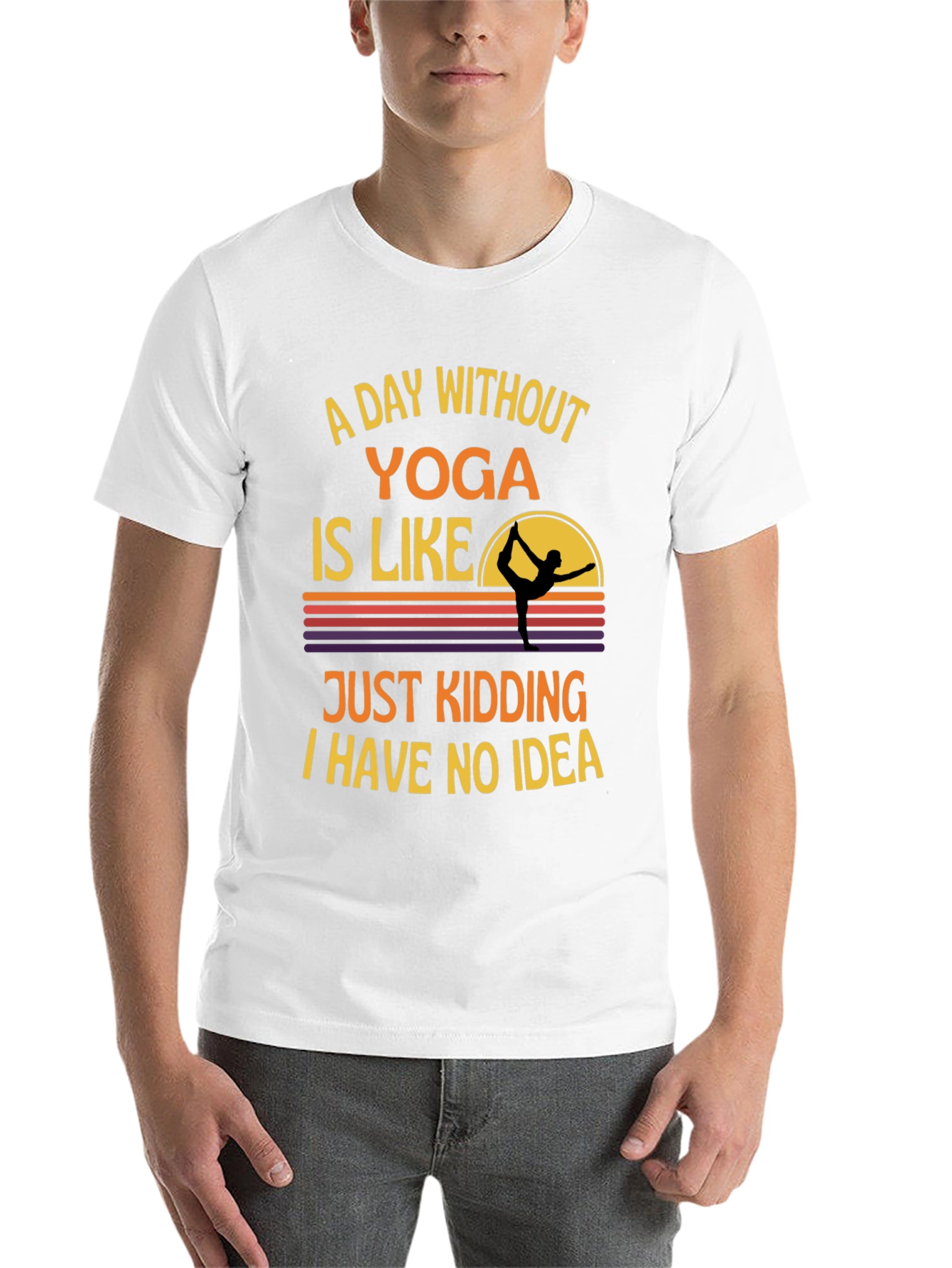 Black Yoga Humor Graphic Tee - A Day Without Yoga T-Shirt view 14