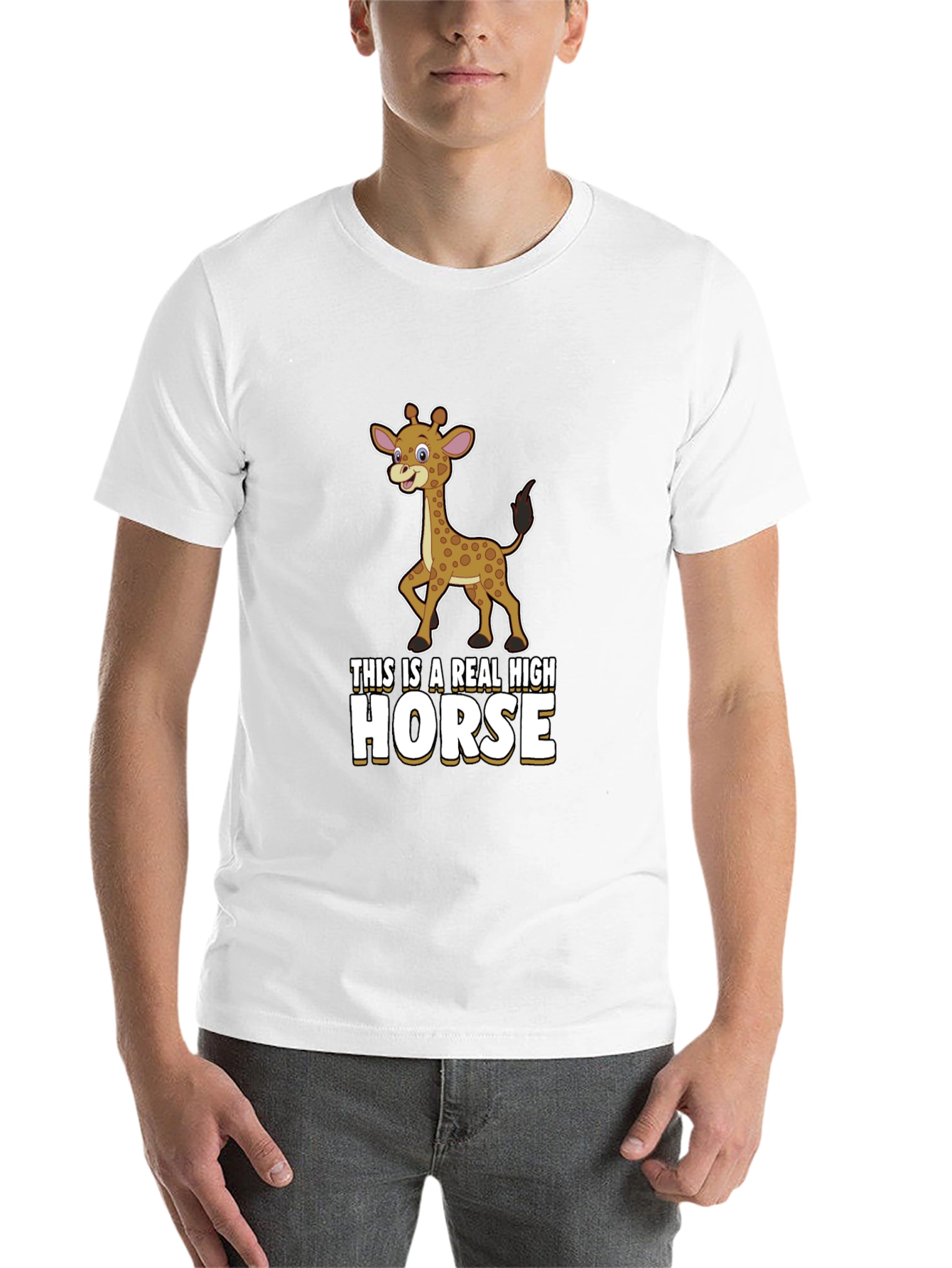 Black Real High Horse Giraffe Graphic T-Shirt view 14