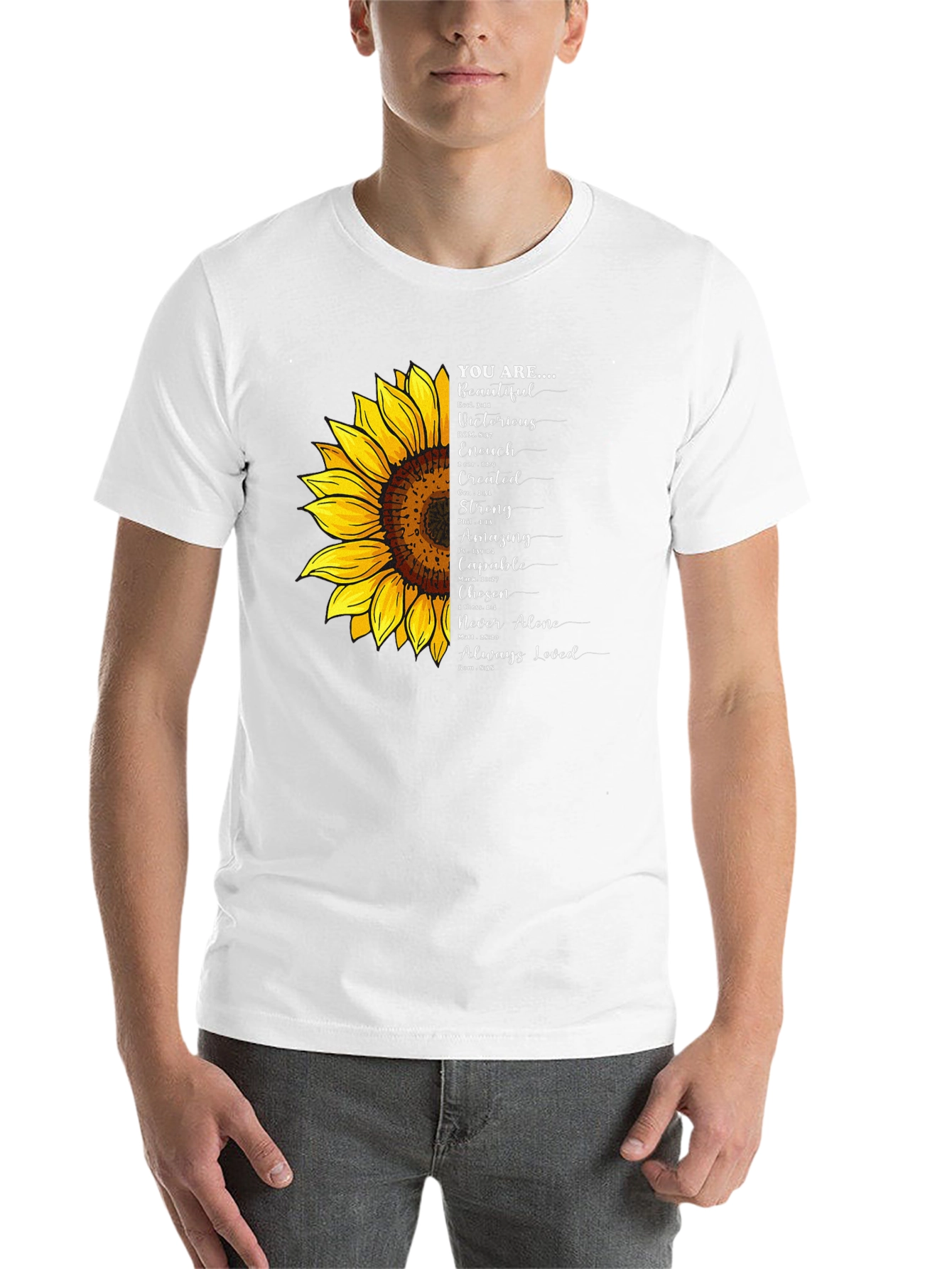 Black Inspirational Sunflower T-Shirt view 14