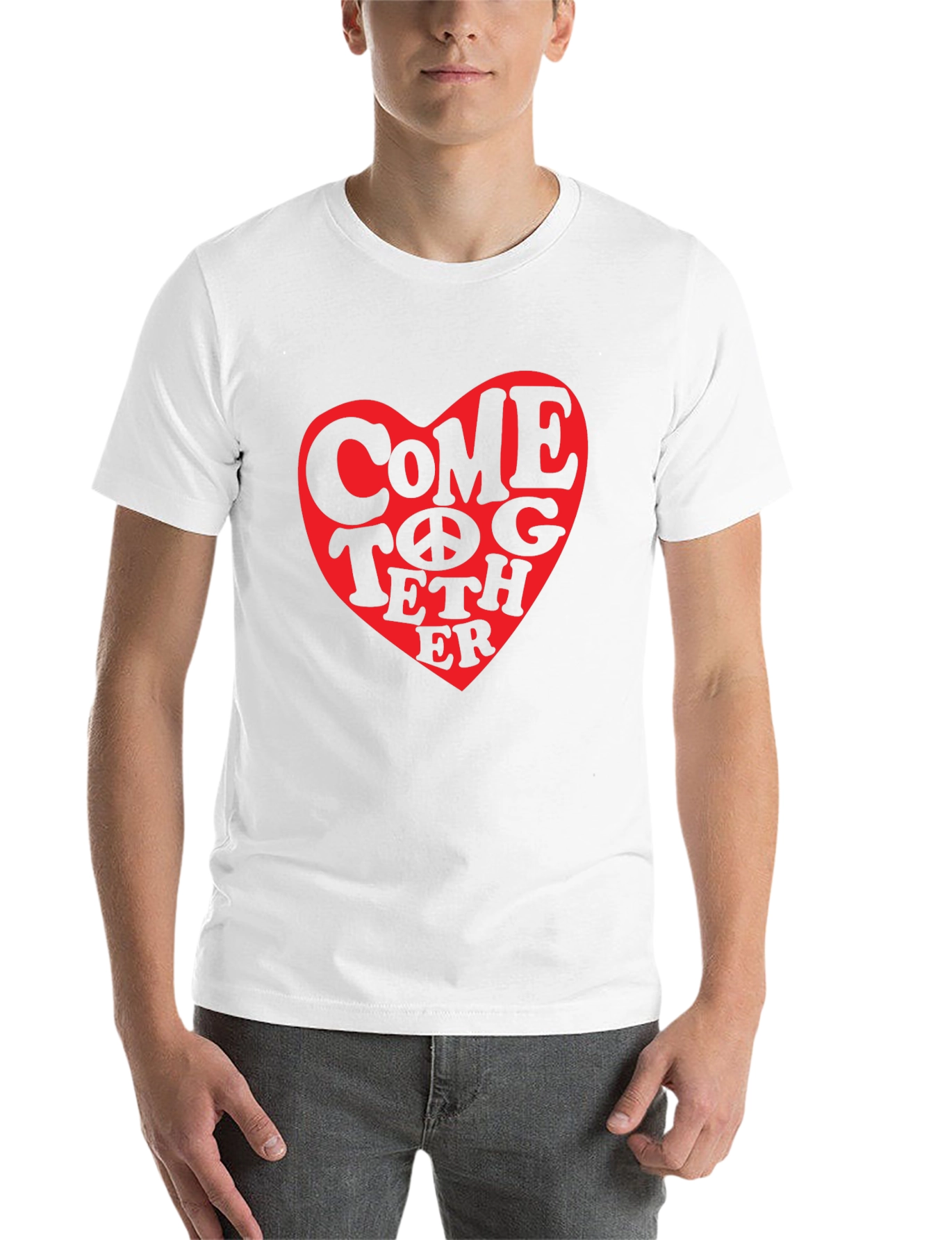 Black Come Together Heart Graphic T-Shirt view 14