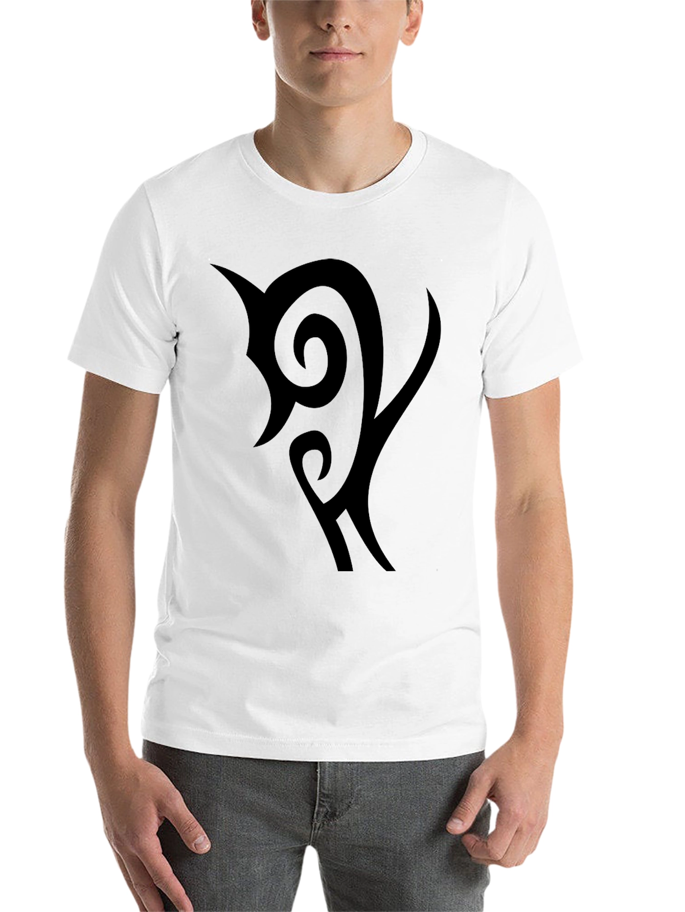 Black Black Graphic Tee - Tribal Design view 14