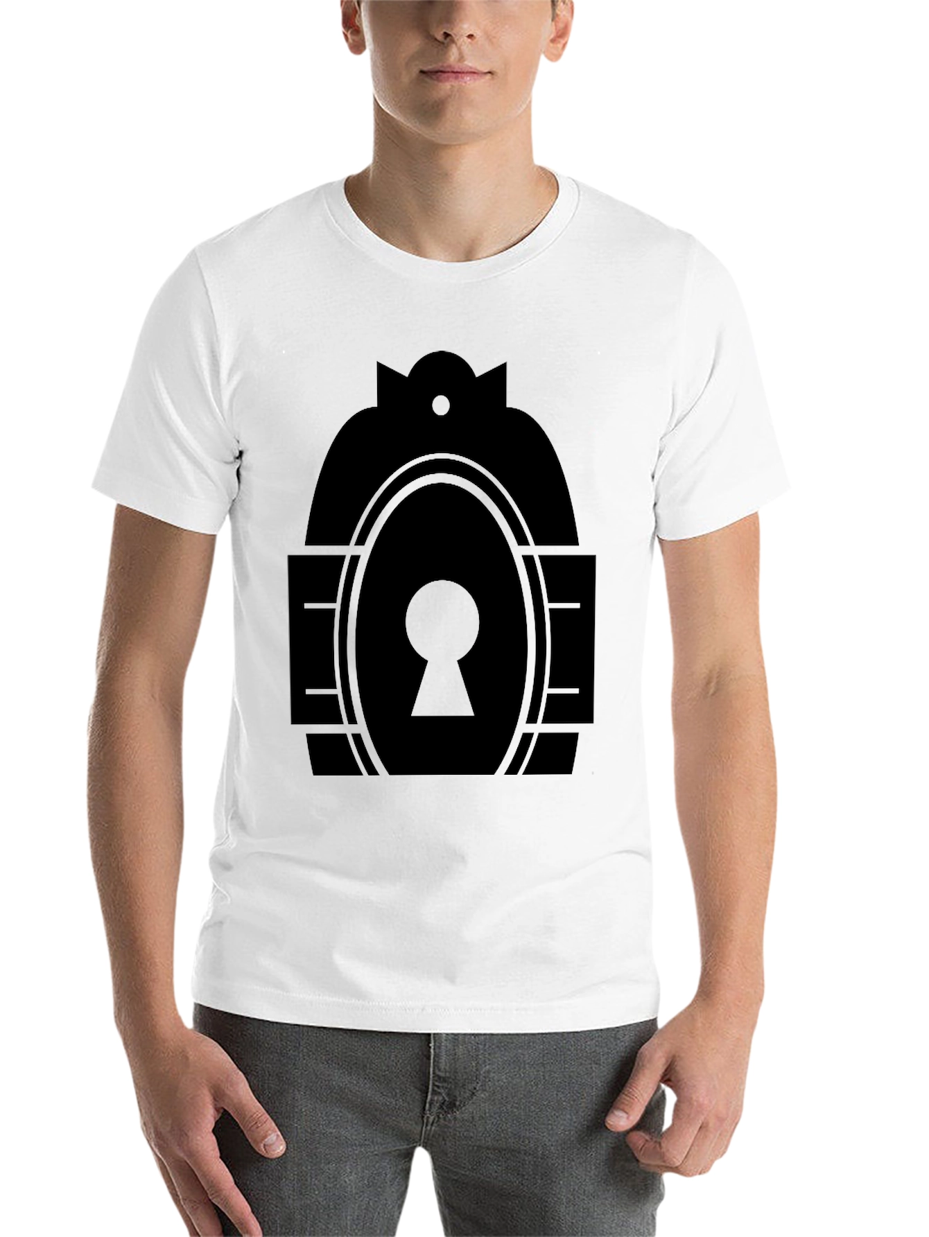 Black Keyhole Graphic Tee - Modern Minimalist Design view 14
