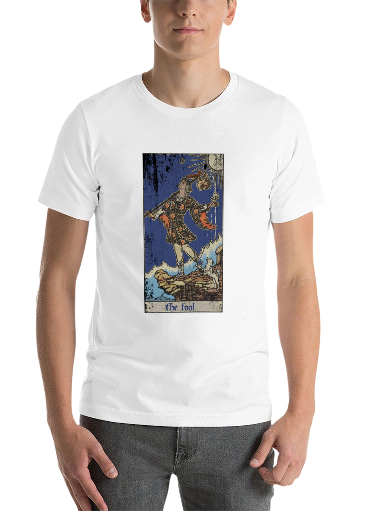 Black The Fool Tarot Card Graphic Tee - Unique Design view 14