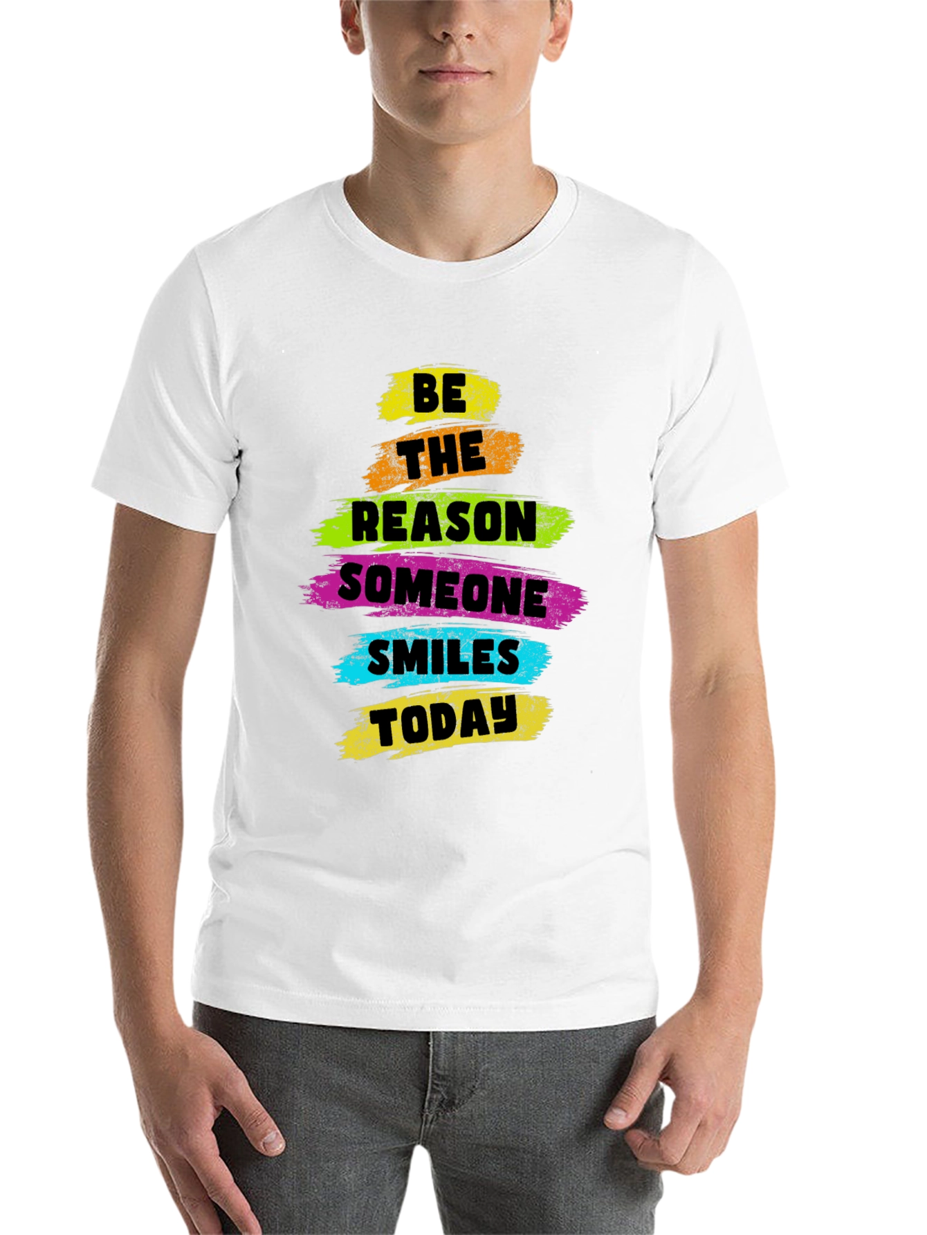 Black Inspirational Graphic Tee - Be The Reason Someone Smiles view 14