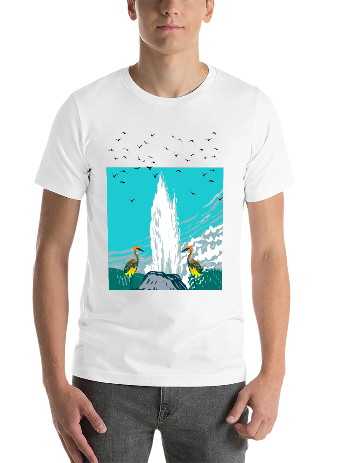 Black Geyser Bird Graphic Tee - Black view 14