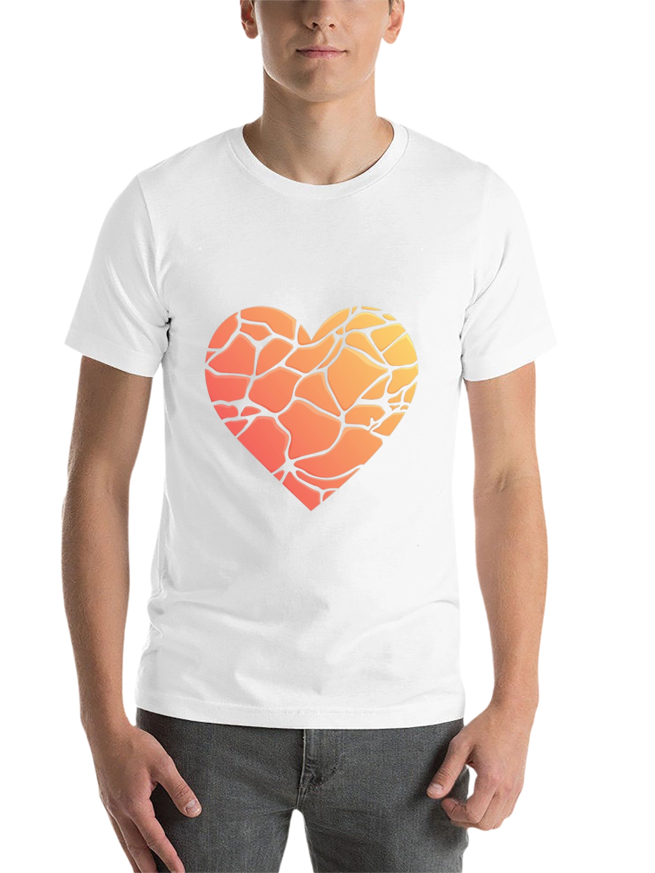 Black Heart Mosaic Graphic T-Shirt - Soft Cotton Blend view 14