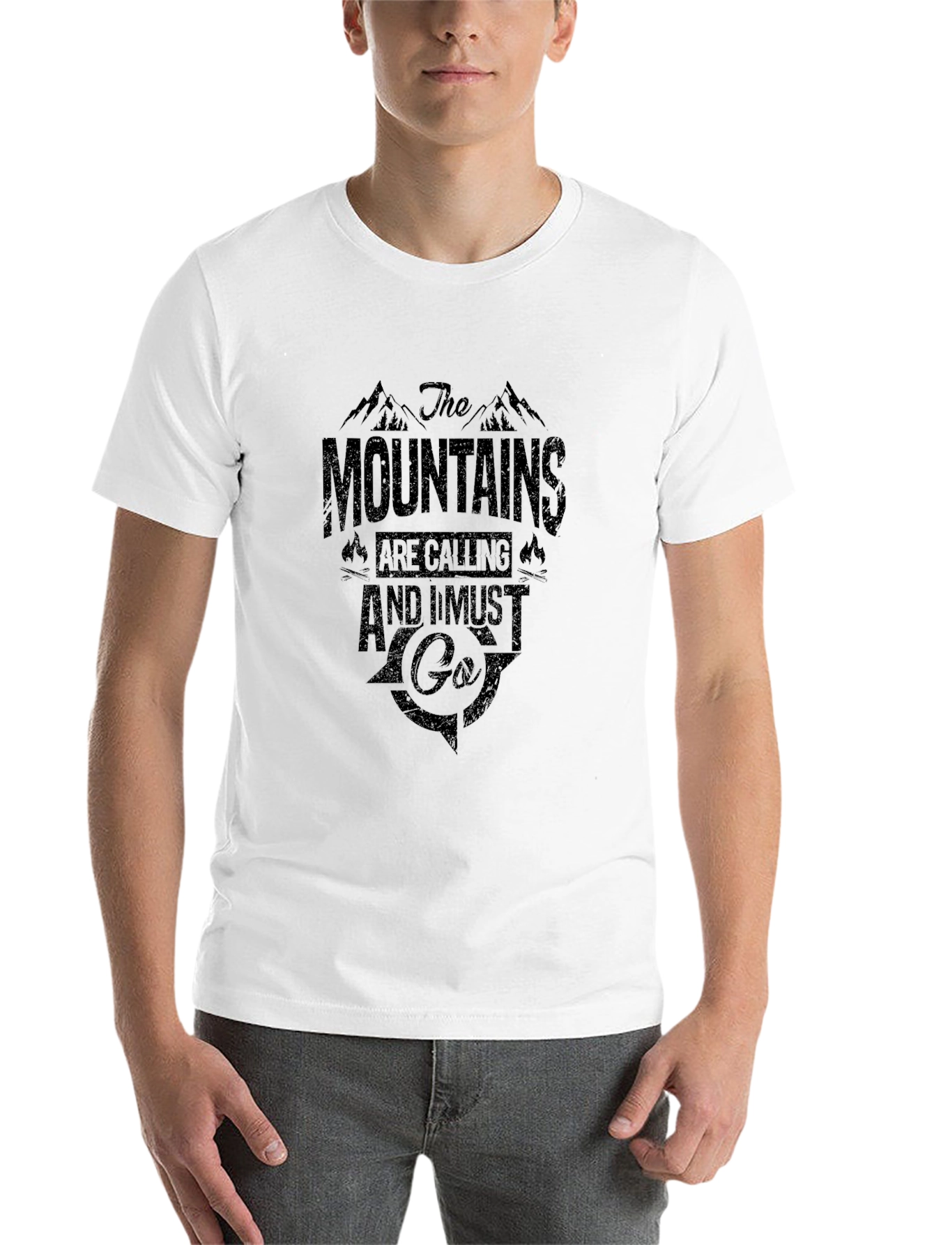 Black Mountains Calling Graphic Tee - Black Cotton T-Shirt view 14