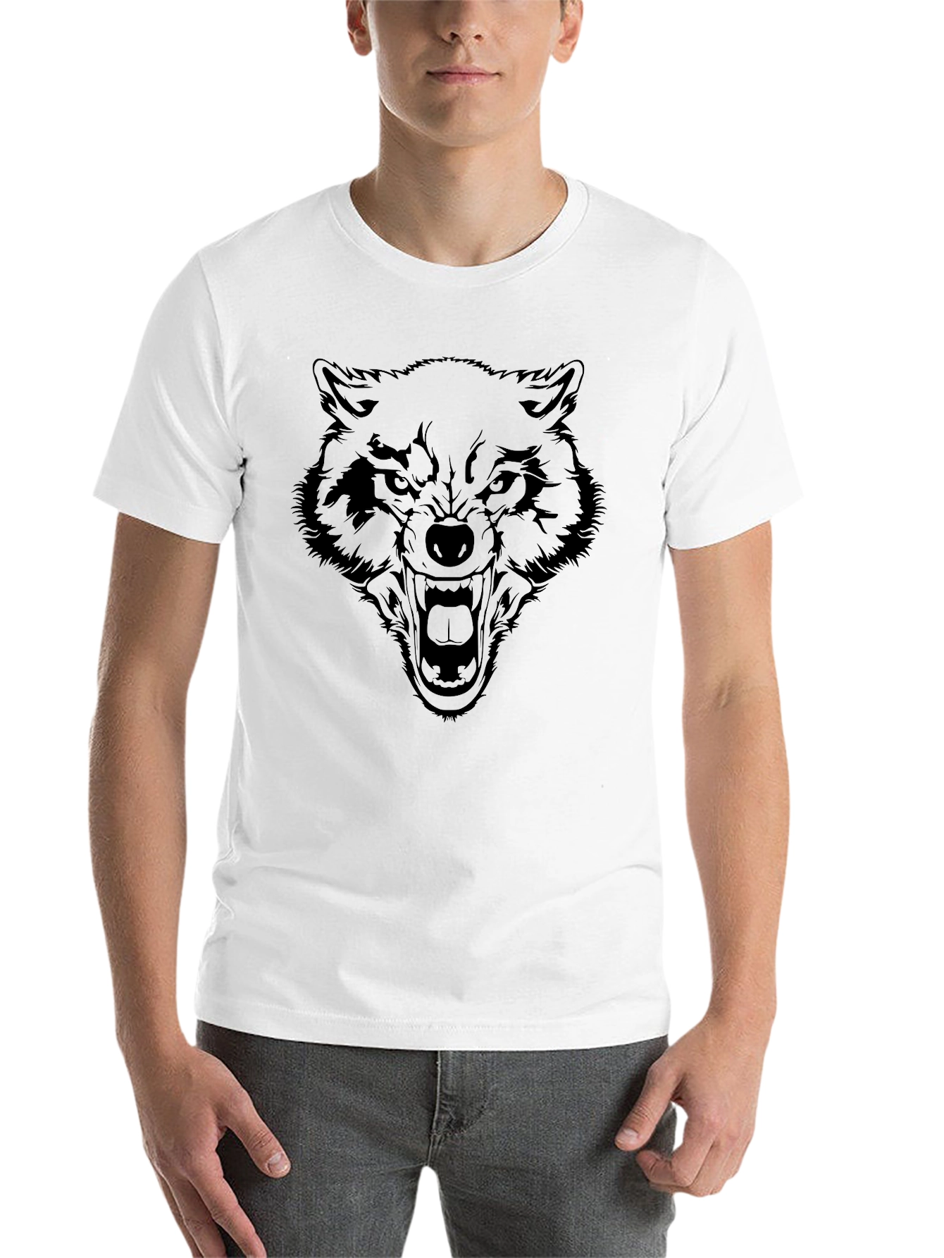 Black Black Wolf Graphic Tee - Men's Short Sleeve Crew Neck view 14