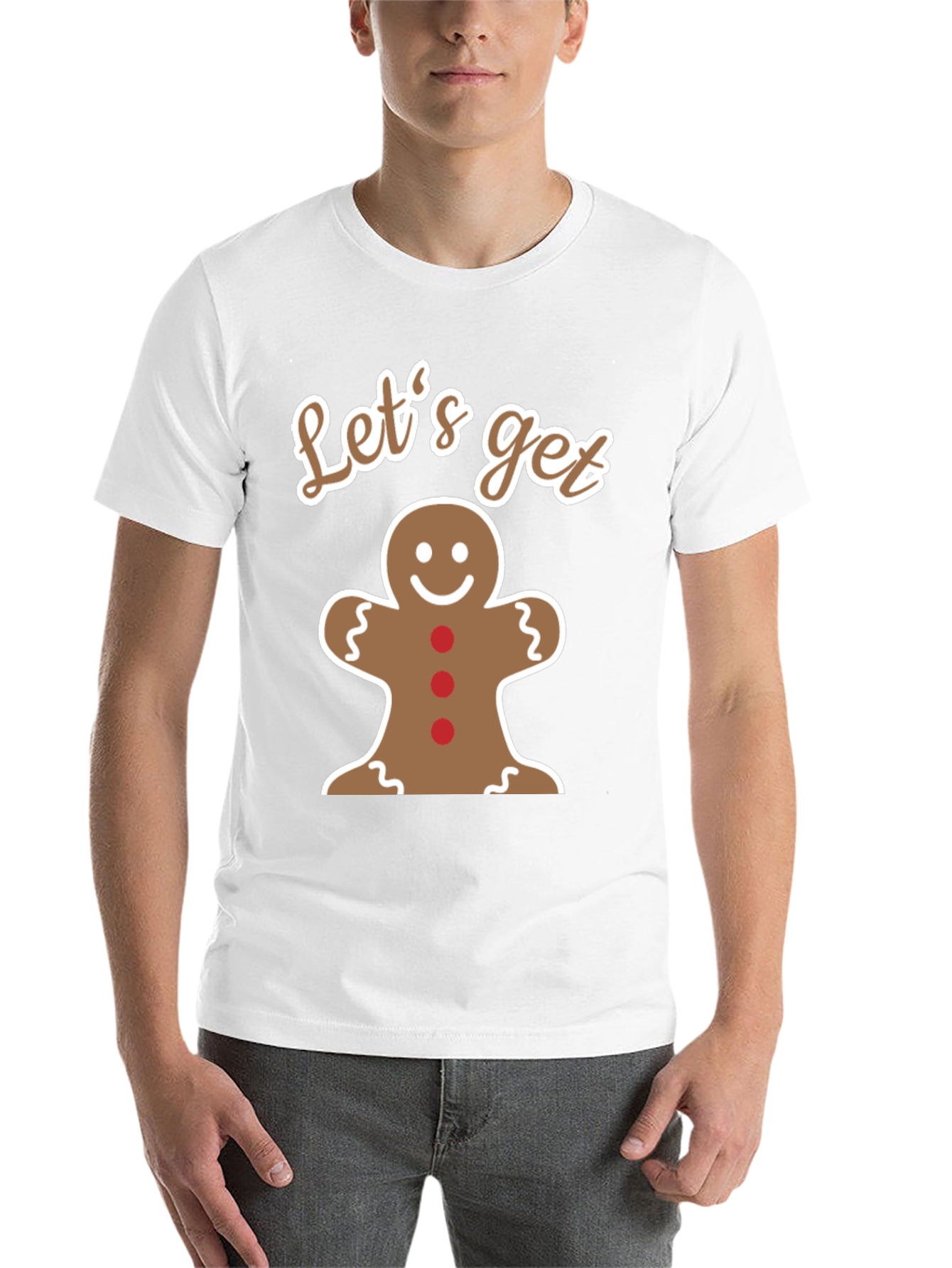 Black Let's Get Baked Gingerbread Man T-Shirt view 14