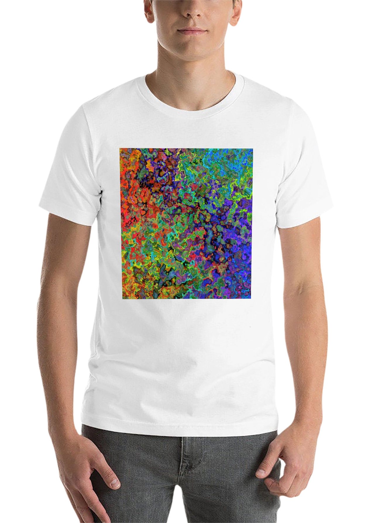 Black Abstract Art Print Black T-Shirt view 14