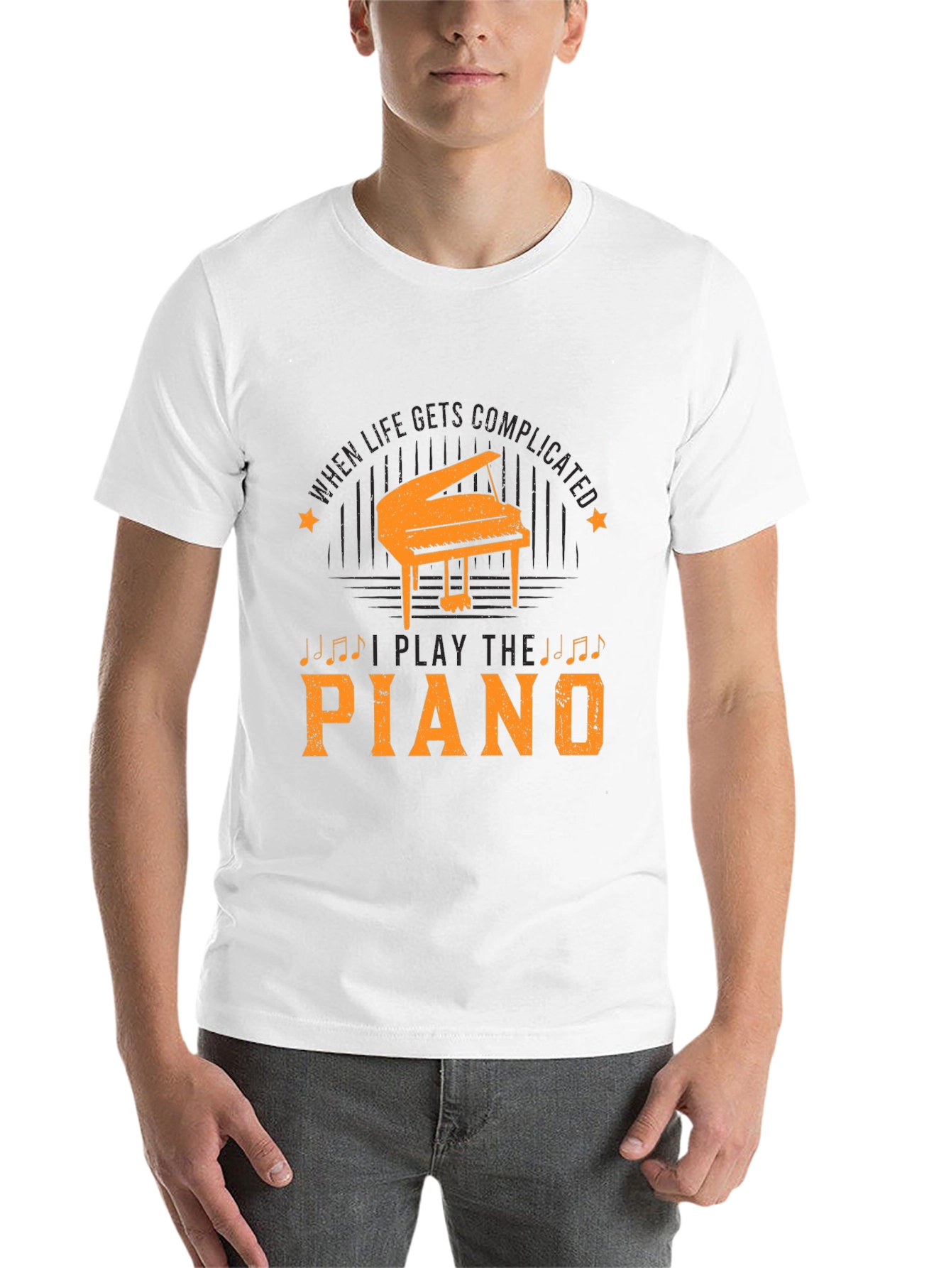 Black Piano Player Black T-Shirt view 14