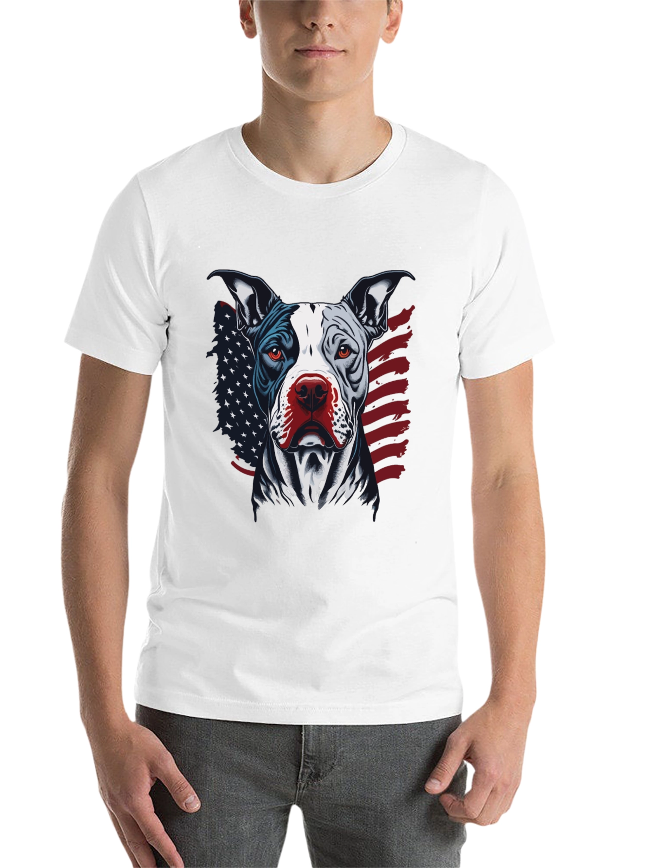 Black Patriotic Pitbull Graphic Tee - American Pride! view 14