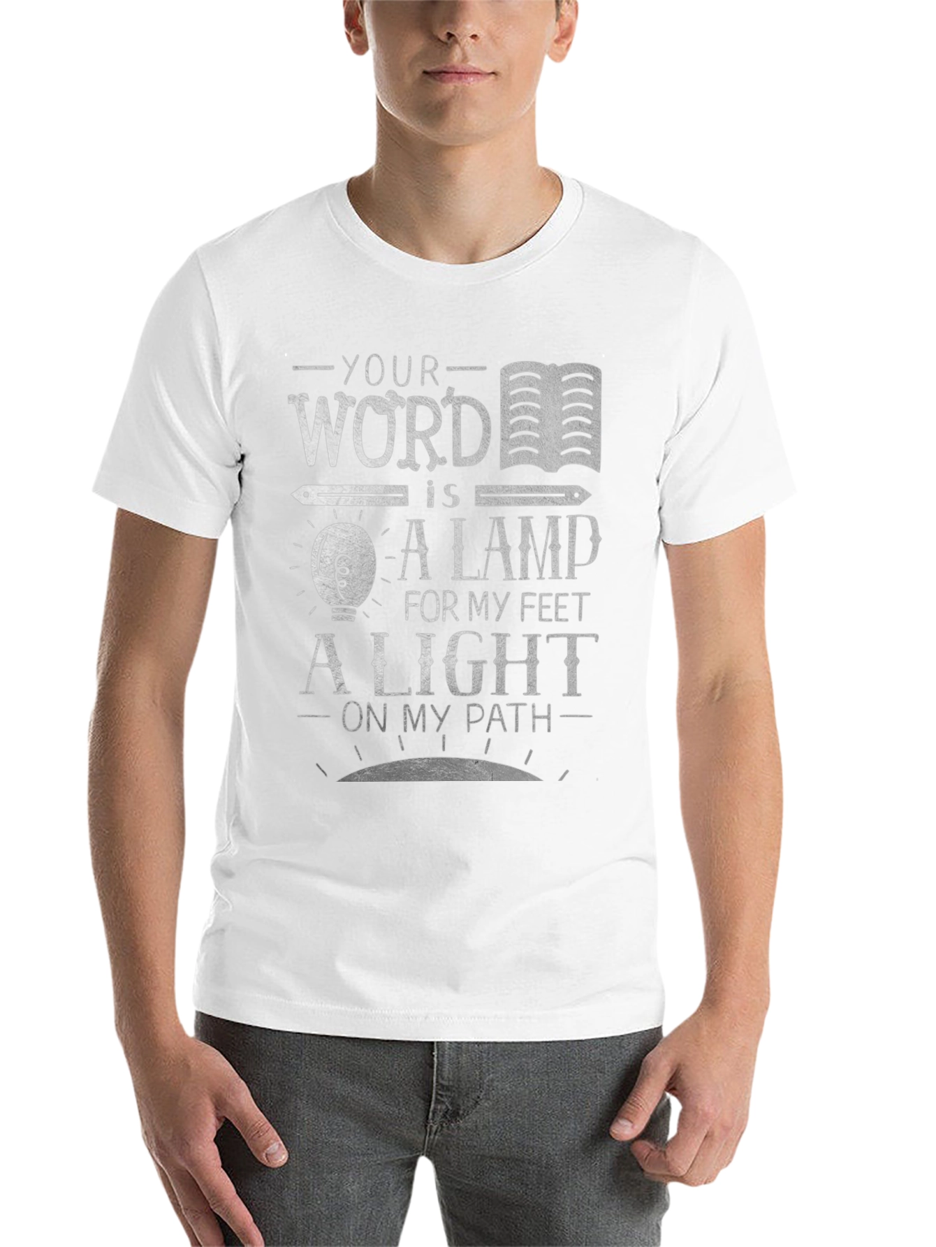 Black Faith-Inspired Graphic Tee: Your Word is a Lamp view 14