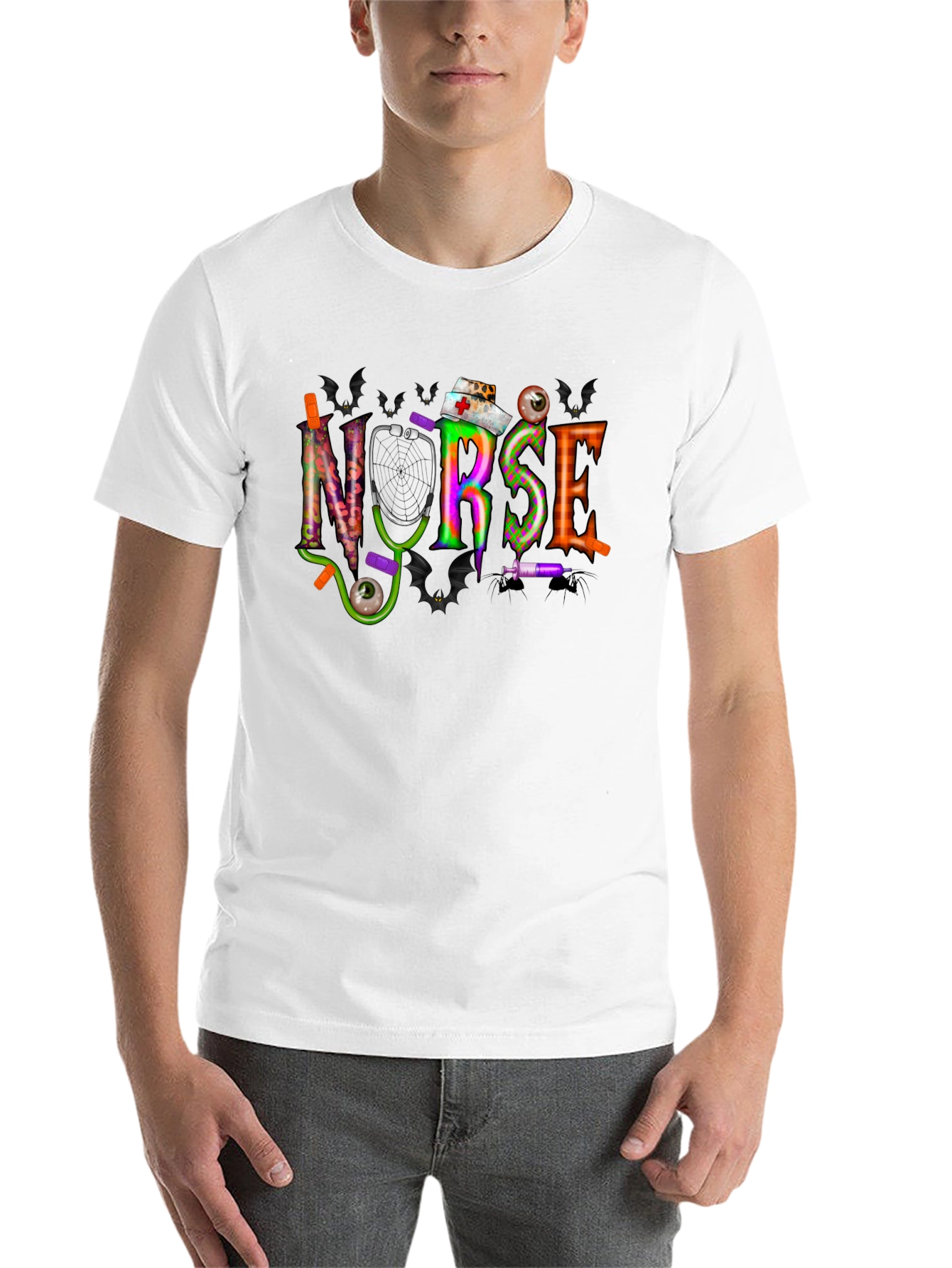 Black Halloween Nurse T-Shirt - Spooky Season Apparel view 14