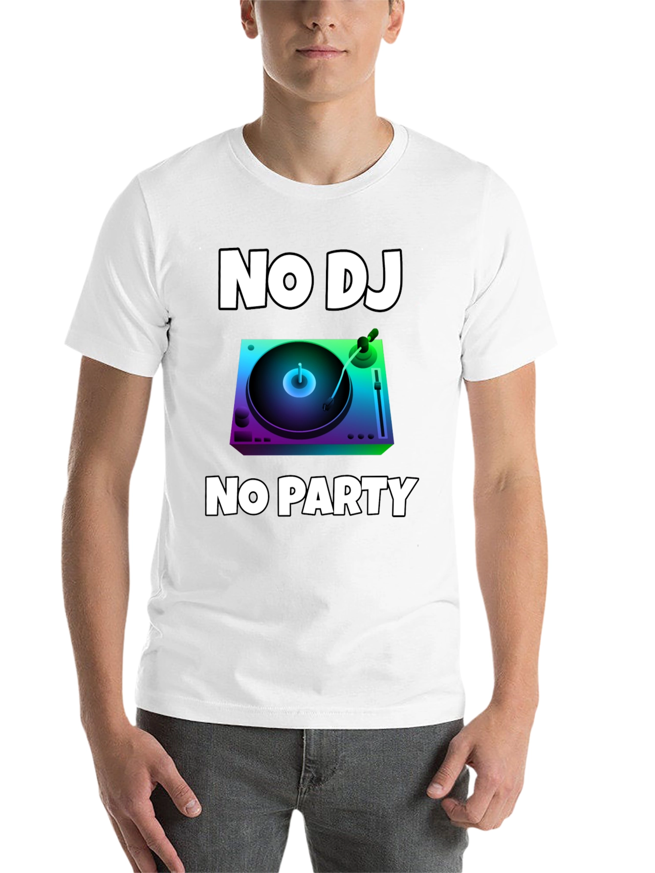 Black No DJ No Party Graphic T-Shirt view 14