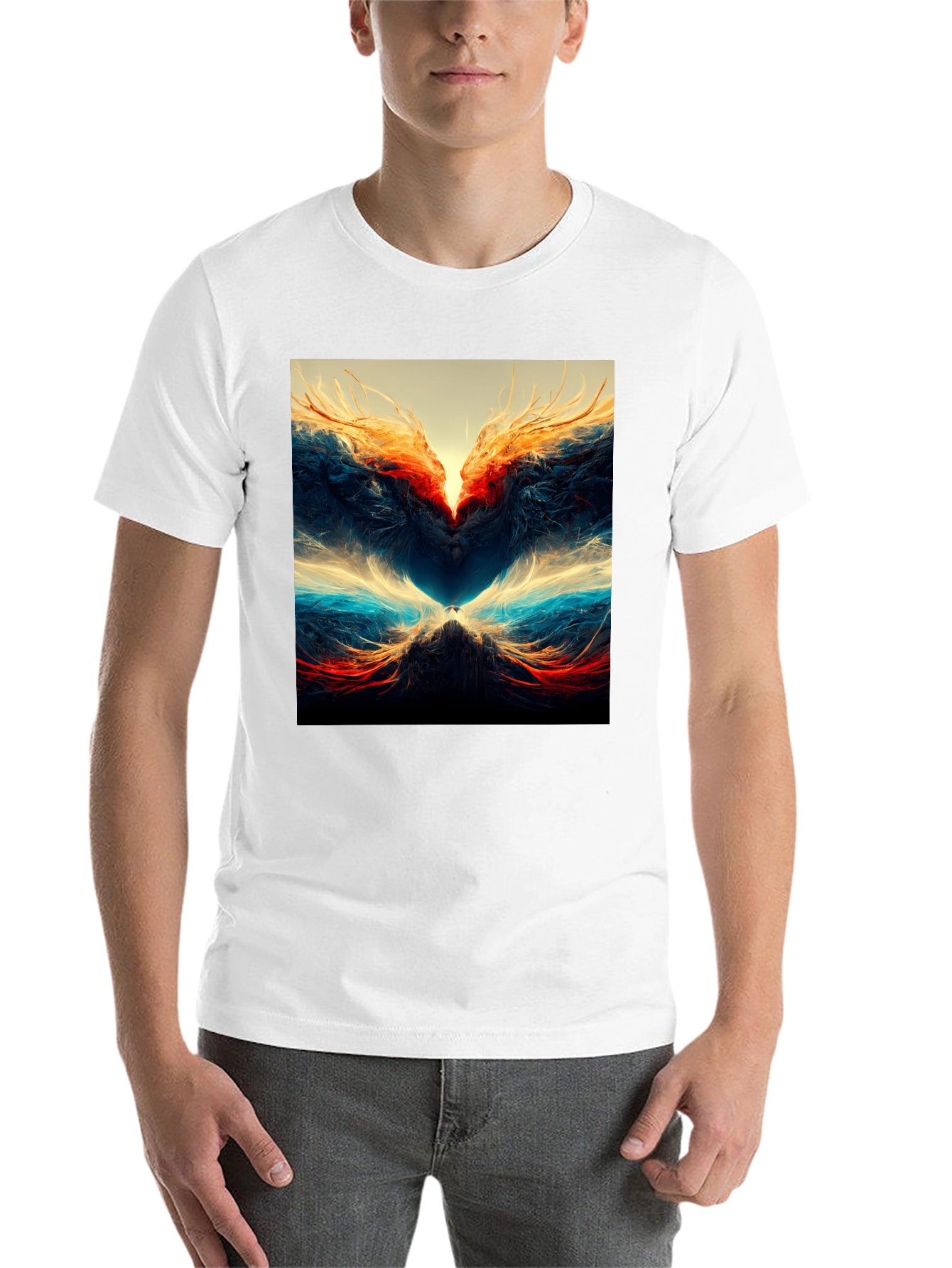 Abstract Art Graphic Print Tee - Black - 14