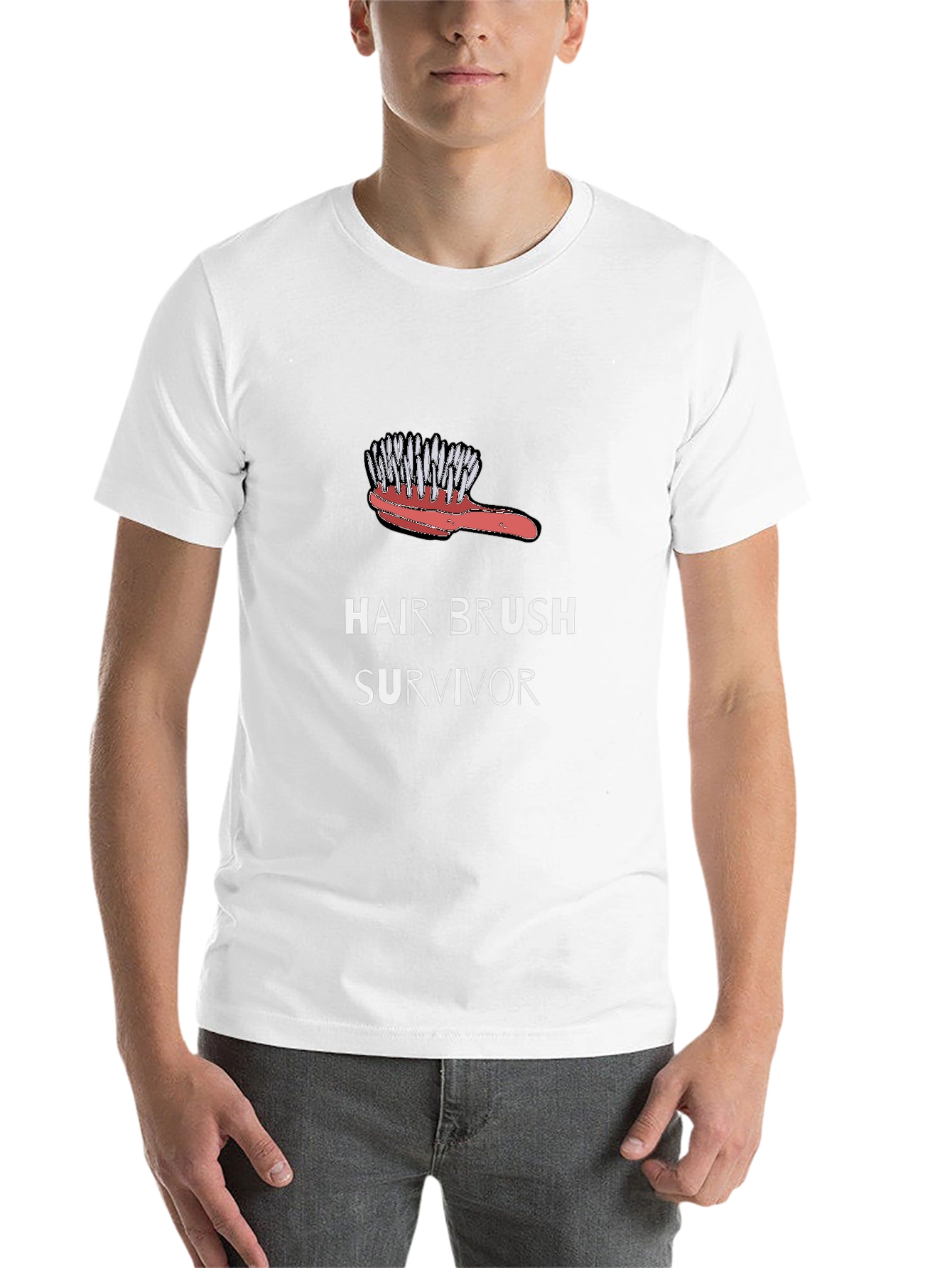 Black Hair Brush Survivor Graphic Tee - Black T-Shirt view 14