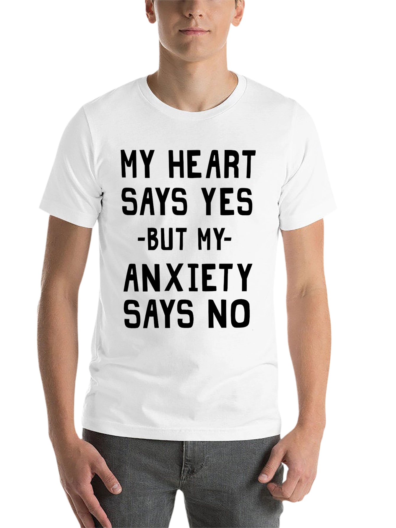 Black My Heart Says Yes T-Shirt - Anxiety Funny Tee view 14