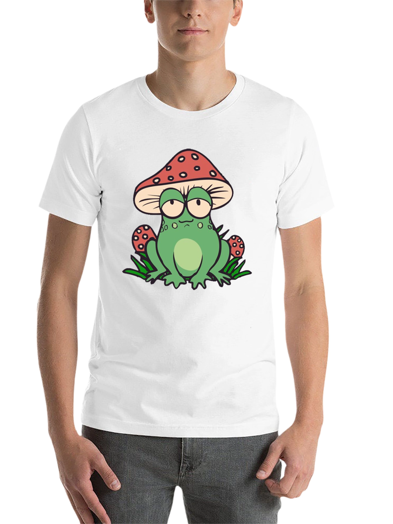Black Mushroom Frog Graphic Tee - Unique Novelty Shirt view 14
