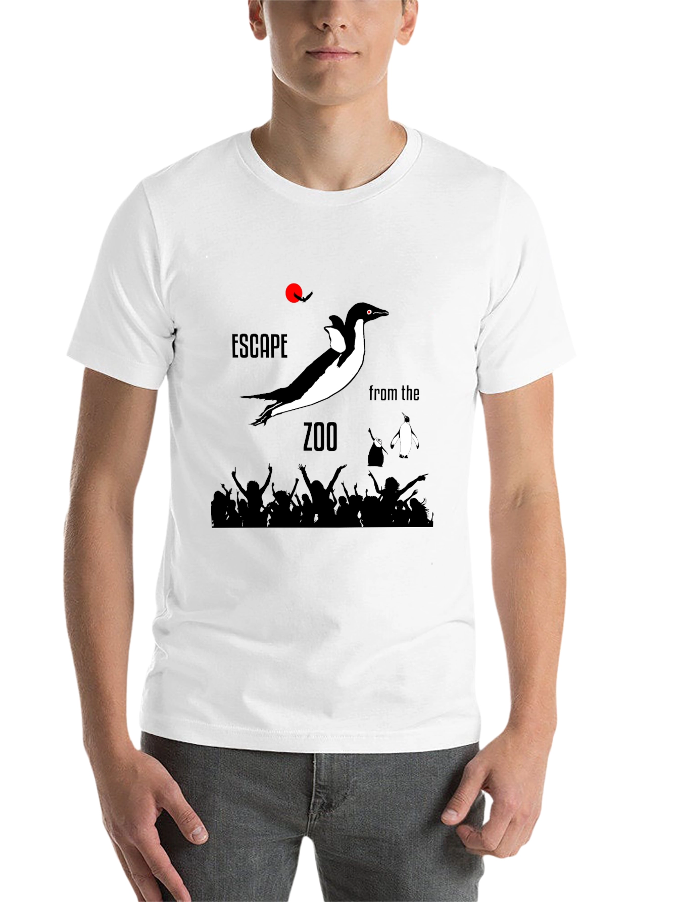 Black Escape from the Zoo Black Graphic T-Shirt view 14